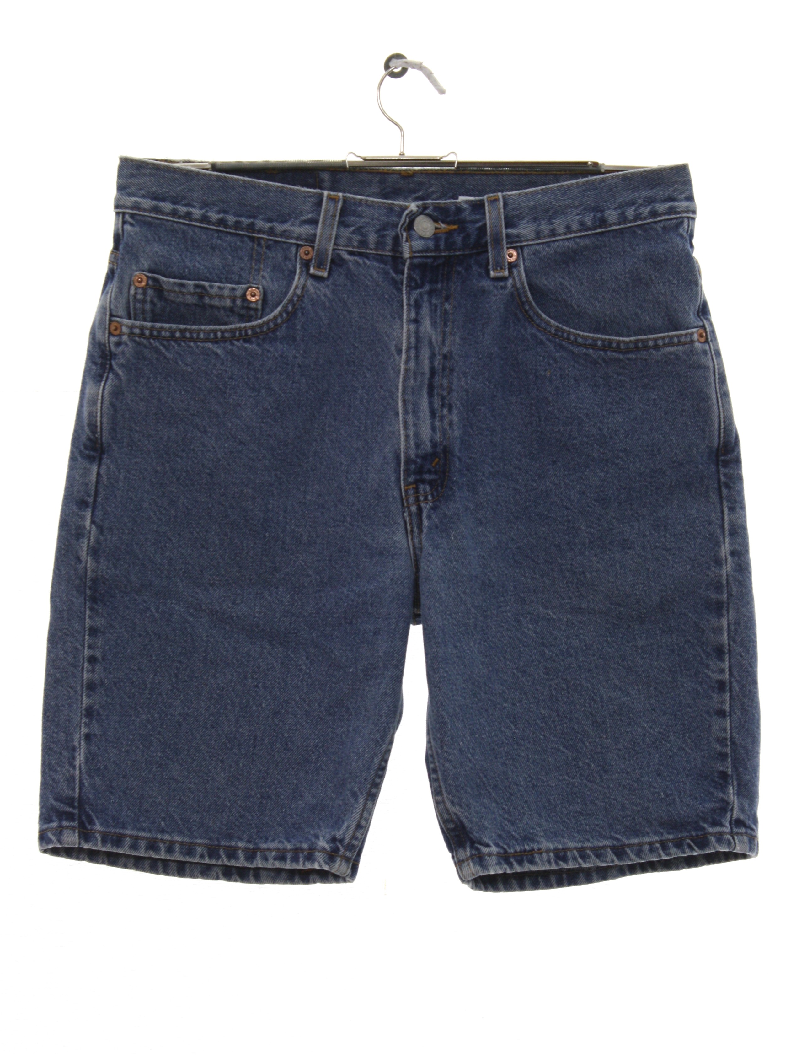 1990s Vintage Shorts: 90s -Levis 505- Mens blue background cotton denim ...