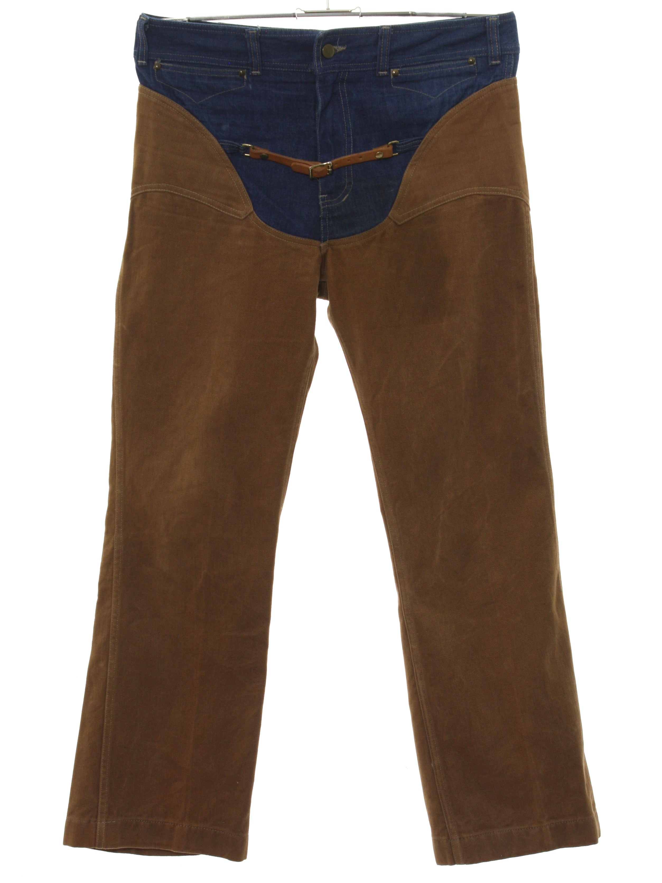 70's Vintage Flared Pants / Flares: 70s -Bronco Buster- Mens denim blue ...