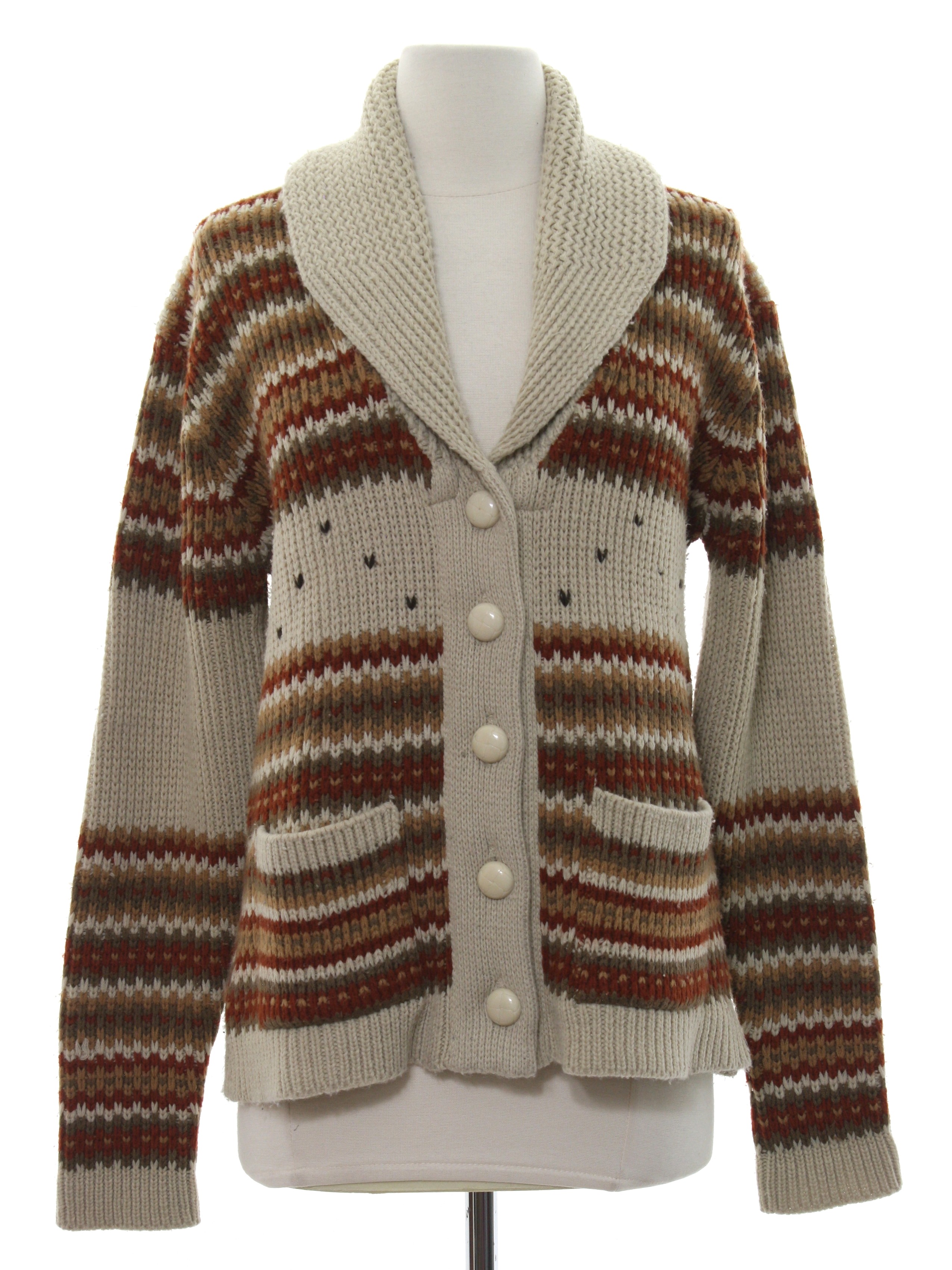 1970's Vintage Miller Sweater: 70s -Miller- Womens cream background ...