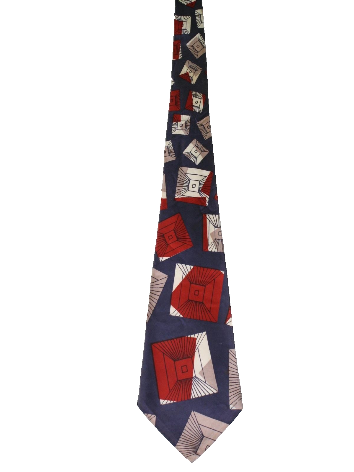 Vintage 40's Neck Tie: Late 40s -No Label- Mens navy blue background ...
