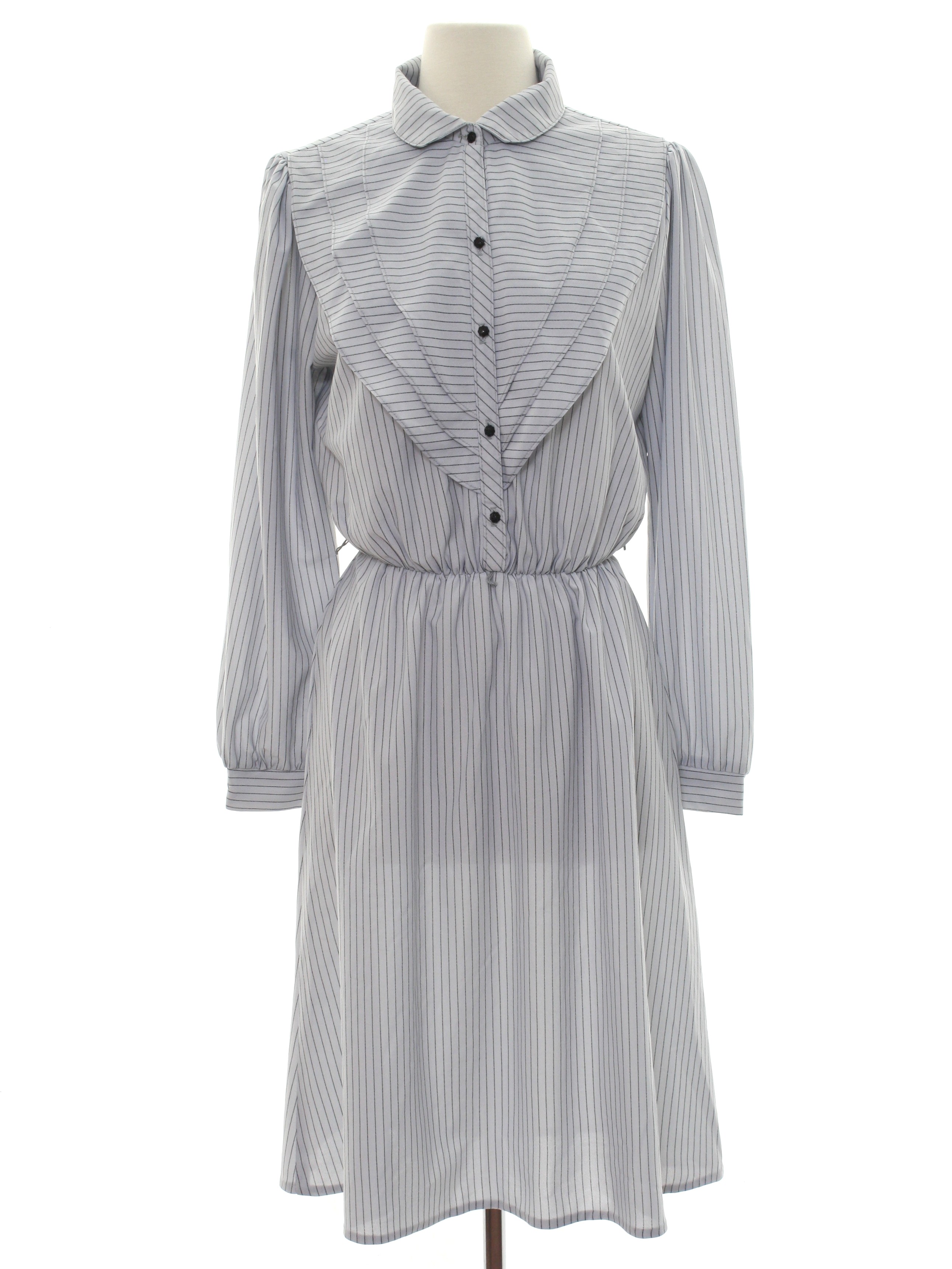 Retro 1980's Dress (Sears) : 80s -Sears- Womens light grey and black ...