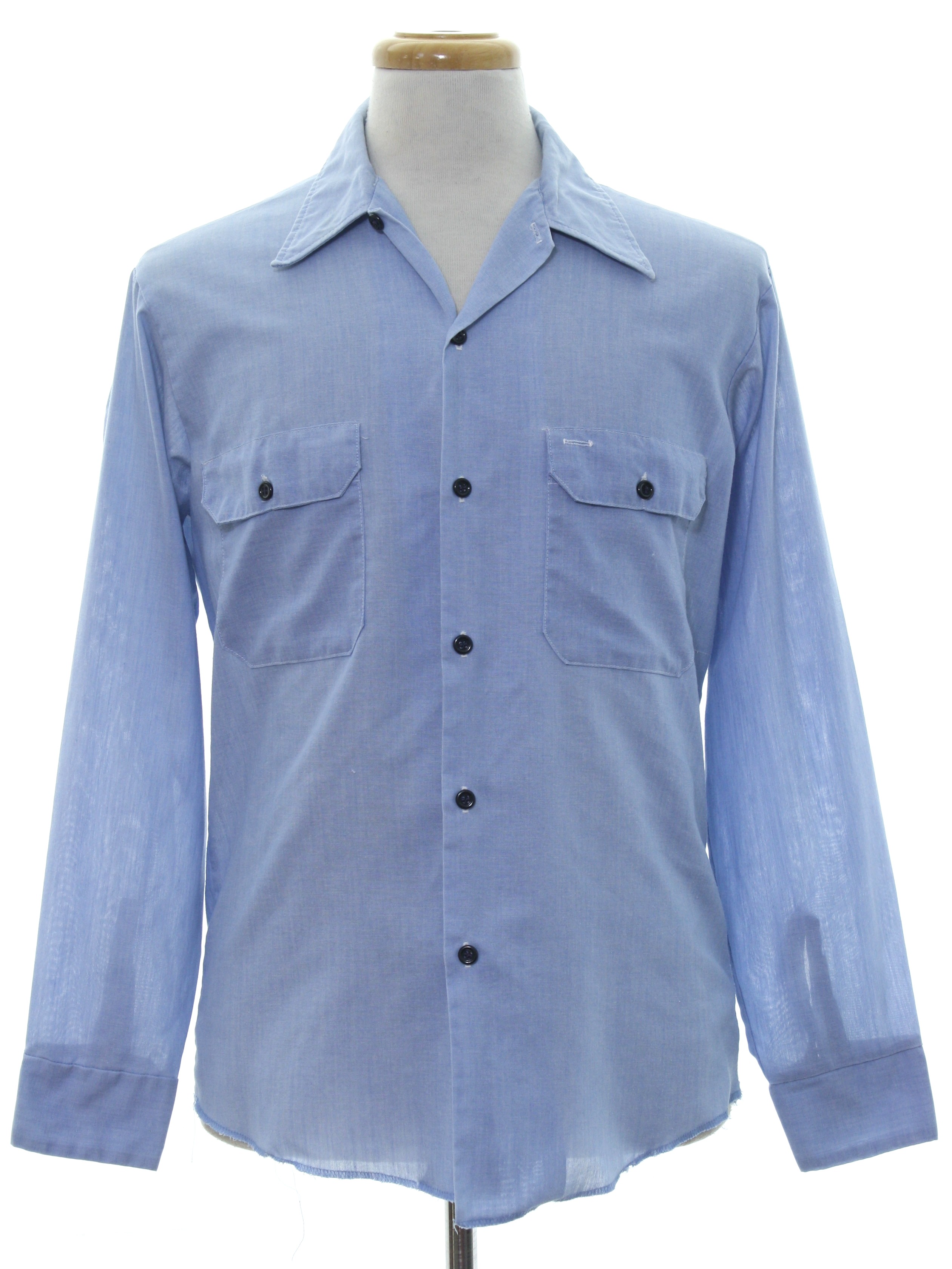 Vintage Sears Seventies Hippie Shirt: 70s -Sears- Mens chambray blue ...