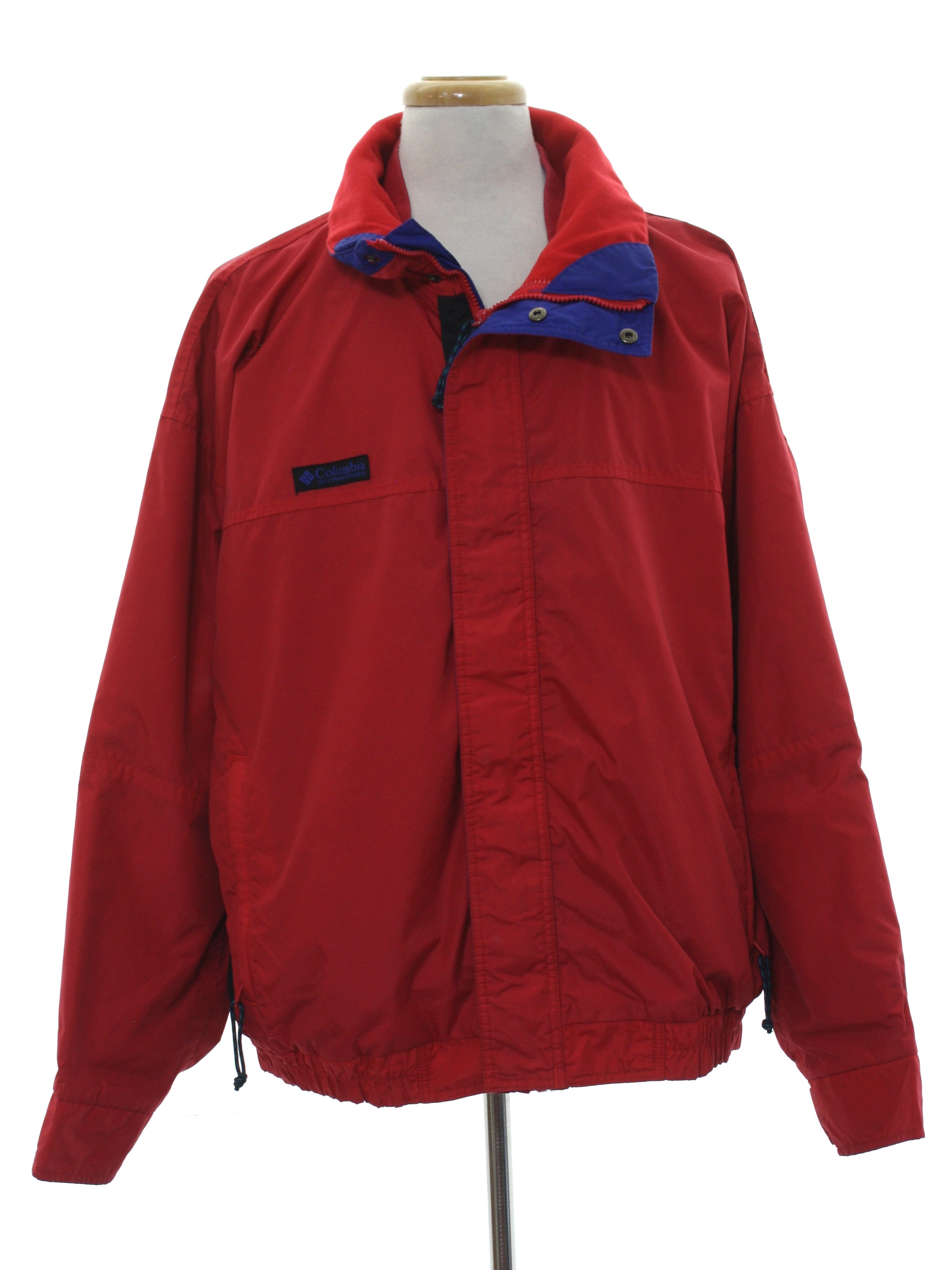 1990's Retro Jacket: 90s -Columbia- Mens red, black and royal blue ...
