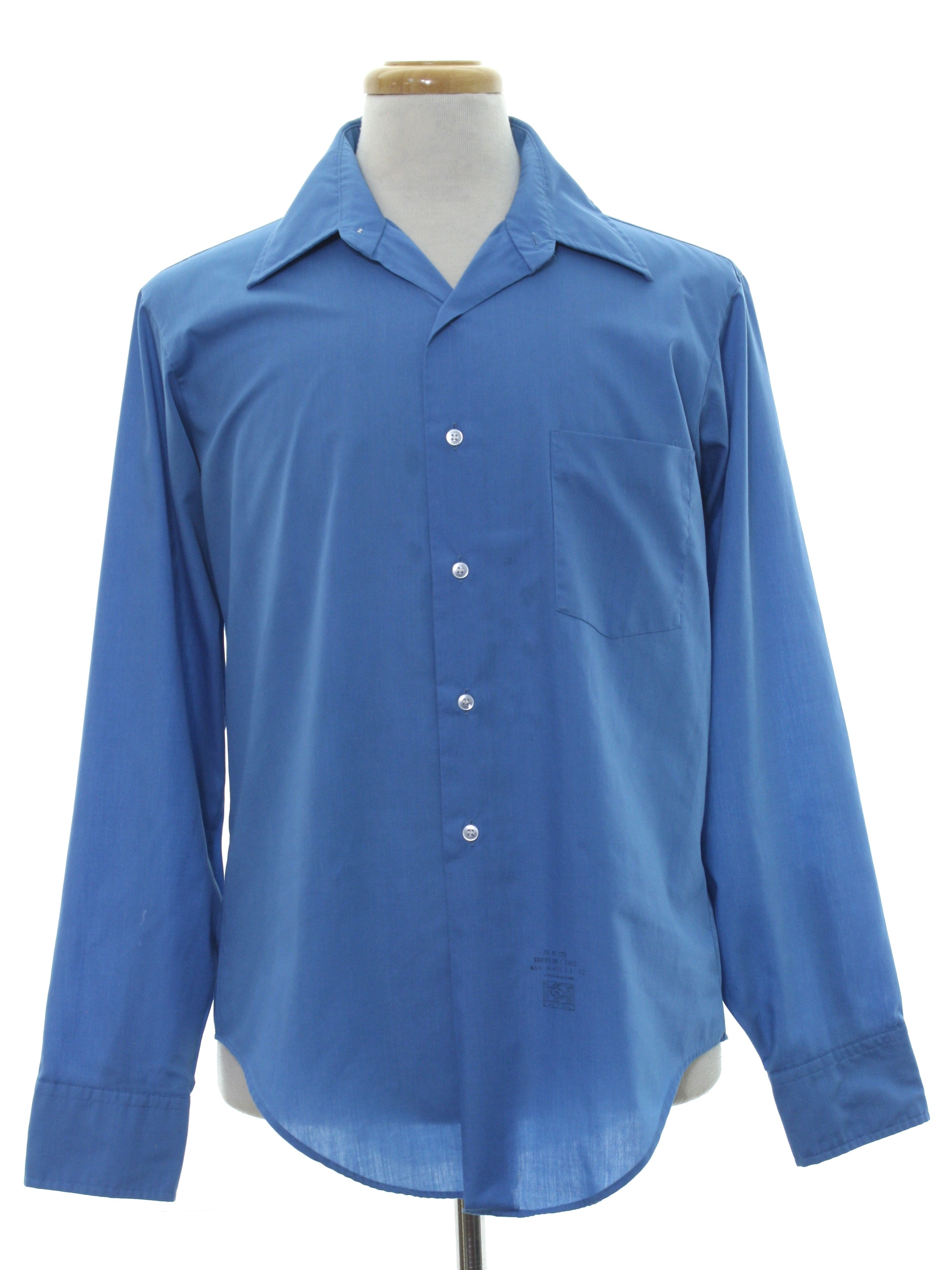 Vintage Manhattan 1960s Shirt: 60s -Manhattan- Mens sky blue background ...
