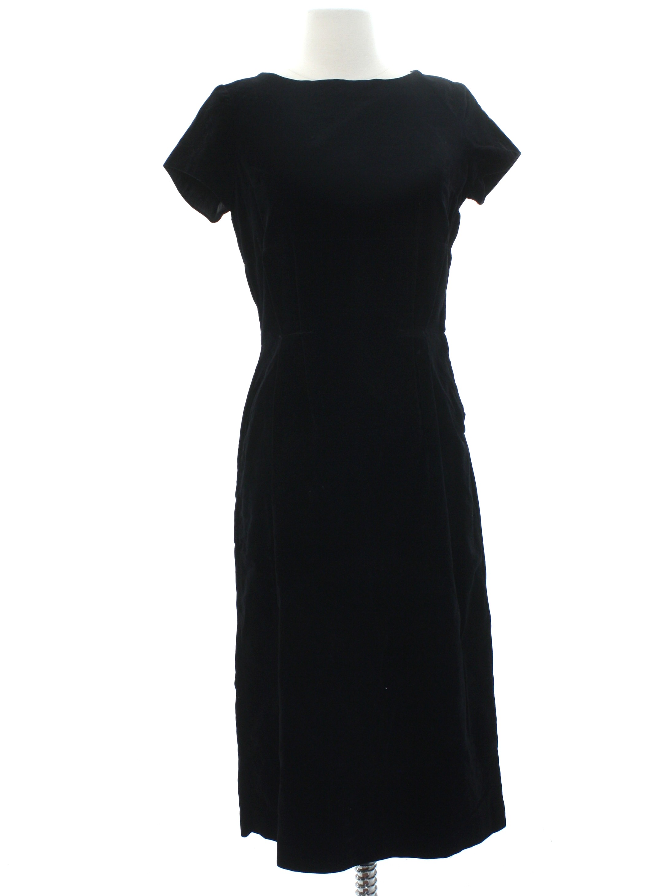 Retro Fifties Cocktail Dress: 50s -Unreadable Label- Womens black ...