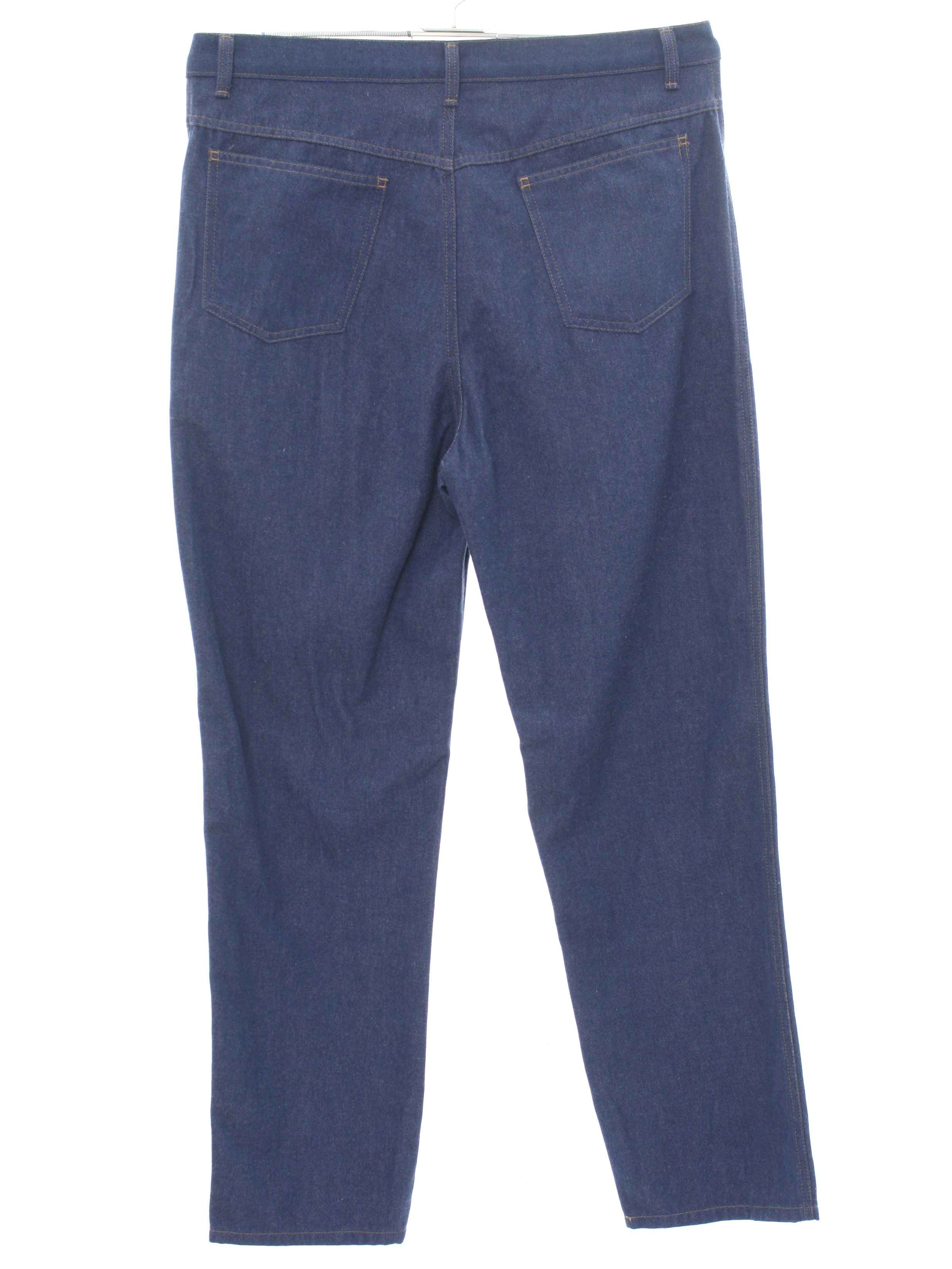 Retro 80's Pants: 80s -Home Sewn- Mens medium blue cotton polyester ...