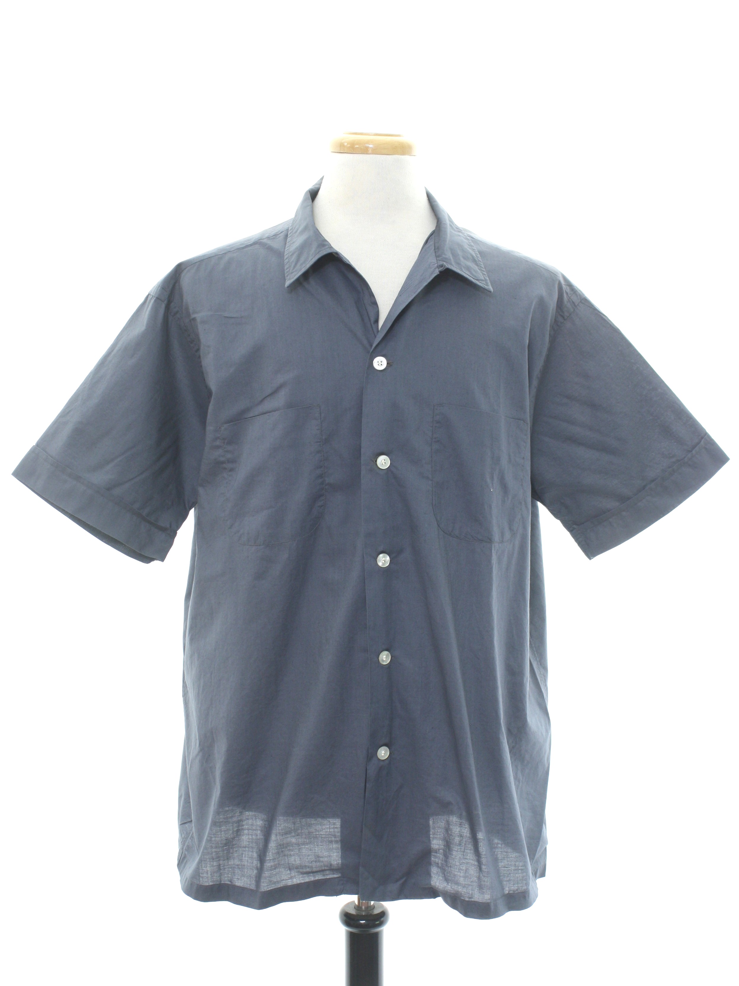 Excello 50's Vintage Shirt: Late 50s -Excello- Mens slate gray cotton ...