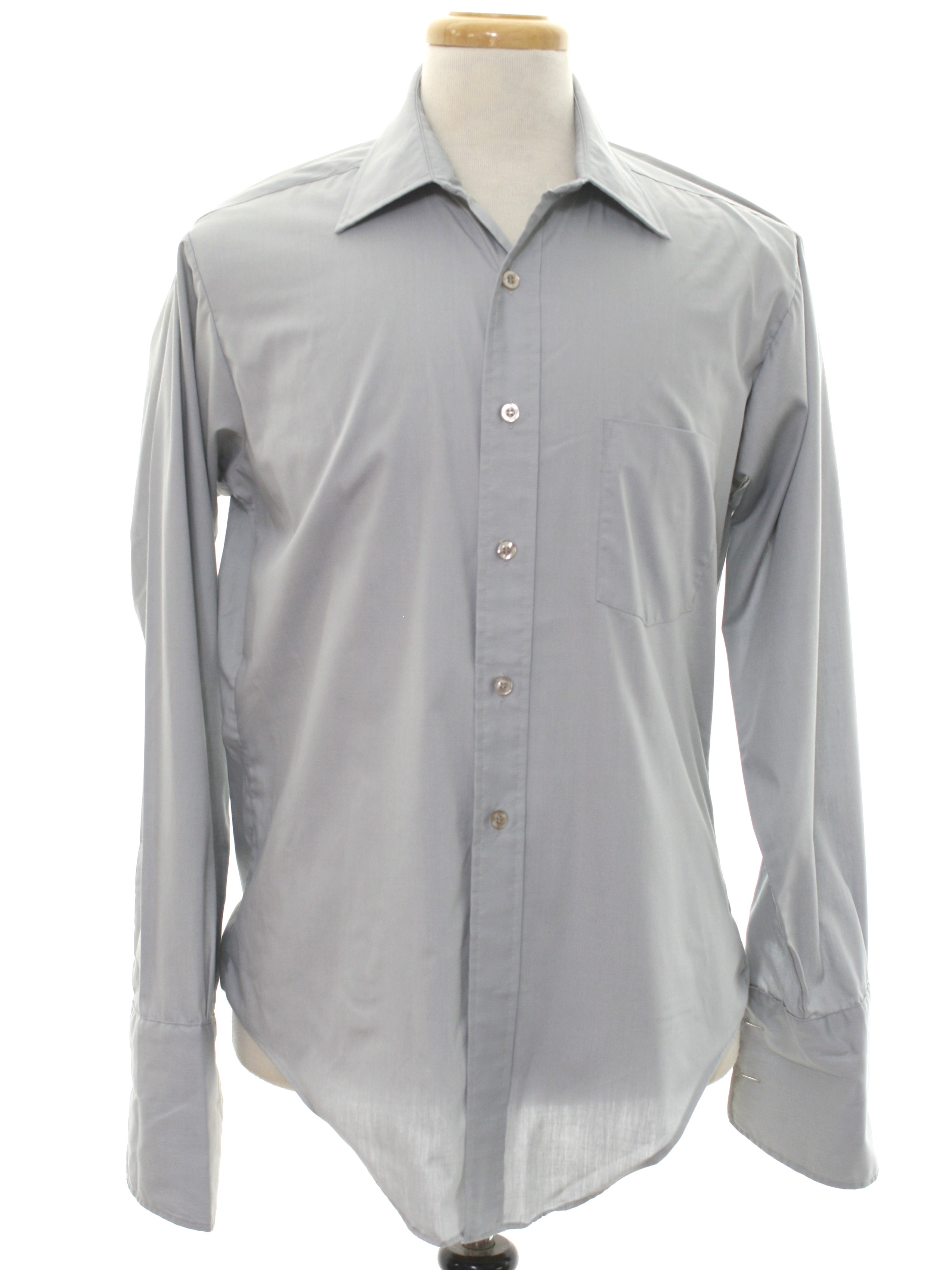 60's Vintage Shirt: 60s -Belgrave Square Career Club- Mens pale gray ...