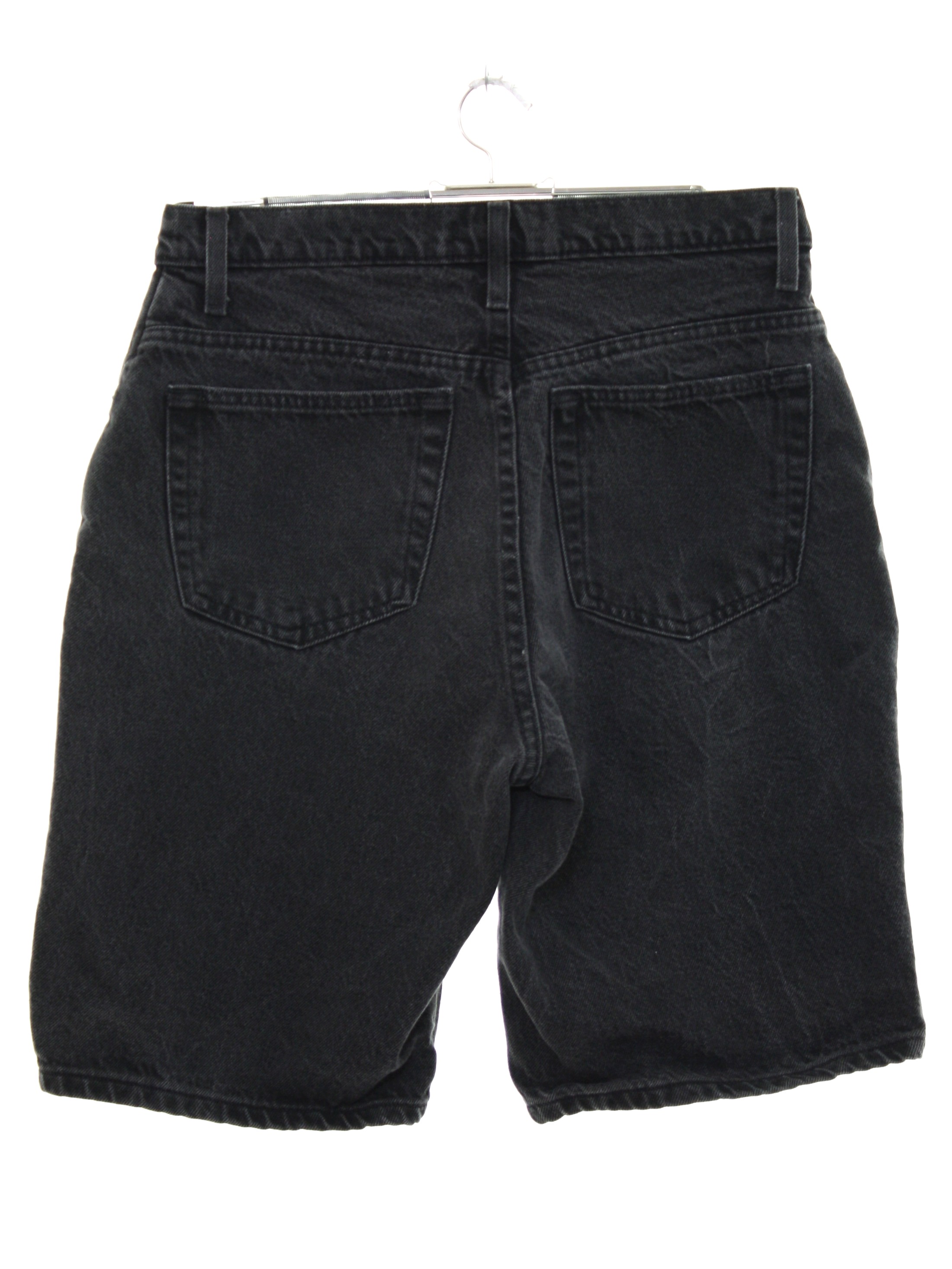 Vintage 90s Shorts: 90s -212- Mens black solid colored cotton denim ...