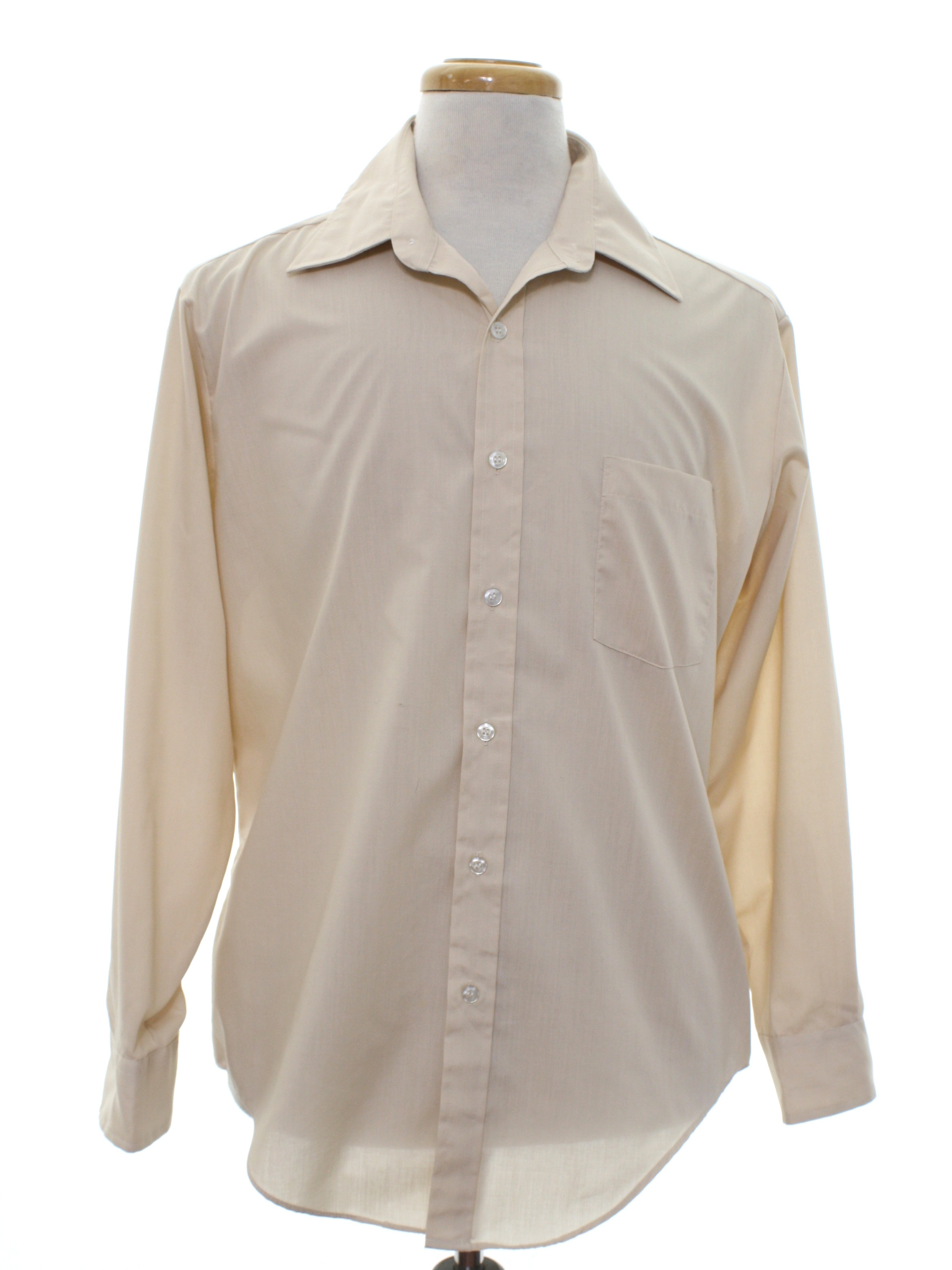 70s Shirt (Sears Permanent Press): 70s -Sears Permanent Press- Mens tan ...