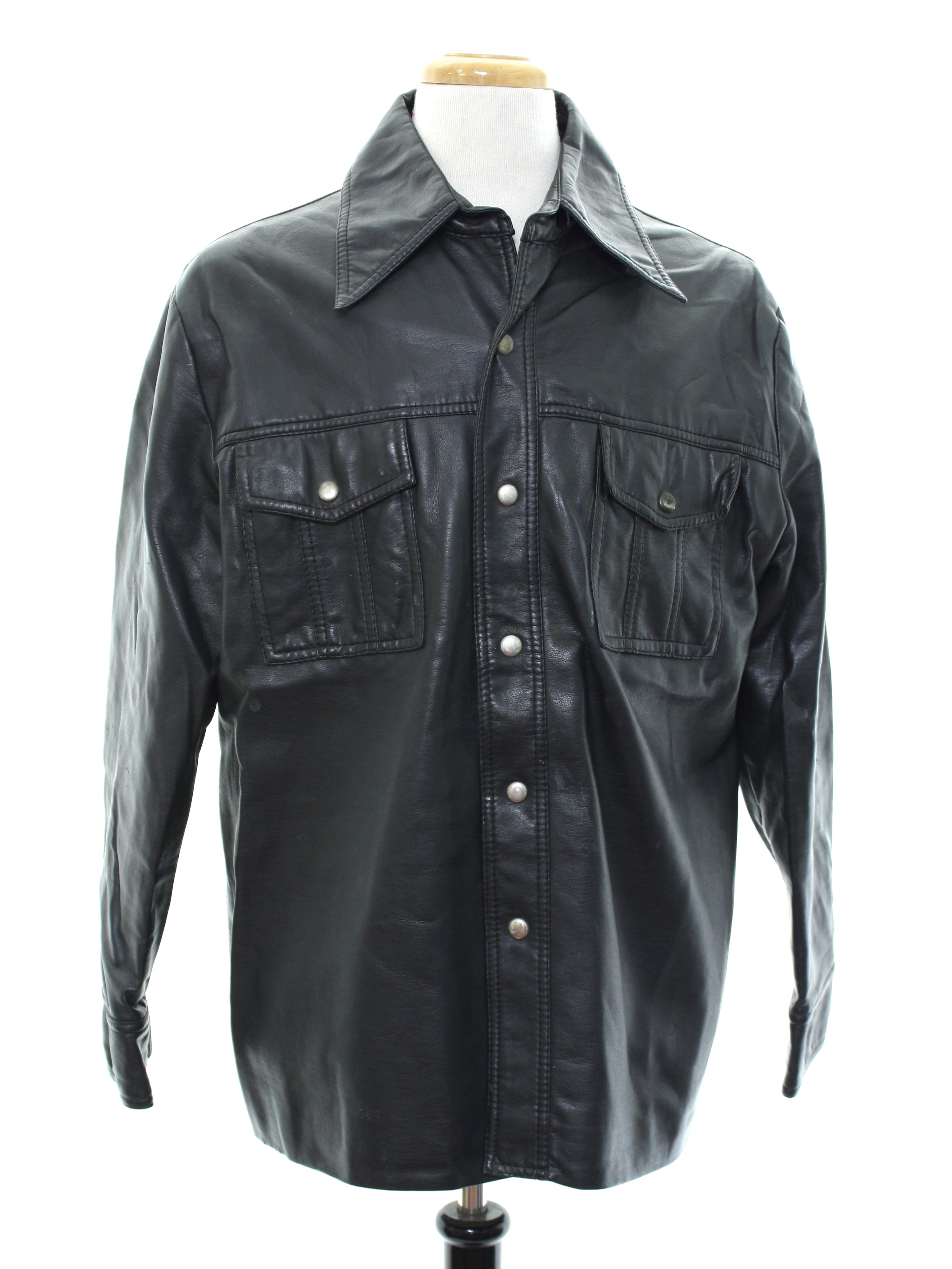 Vintage 1970's Leather Jacket: 70s -The Emporium Mens Store- Mens black ...