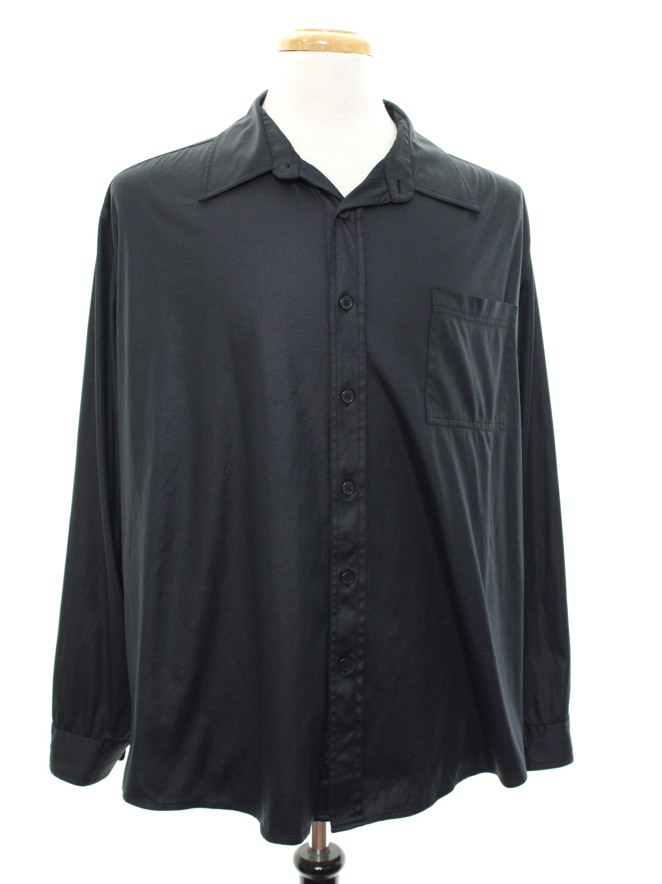 Retro 1990s Disco Shirt: 90s -YMLA- Mens shimmery black background ...
