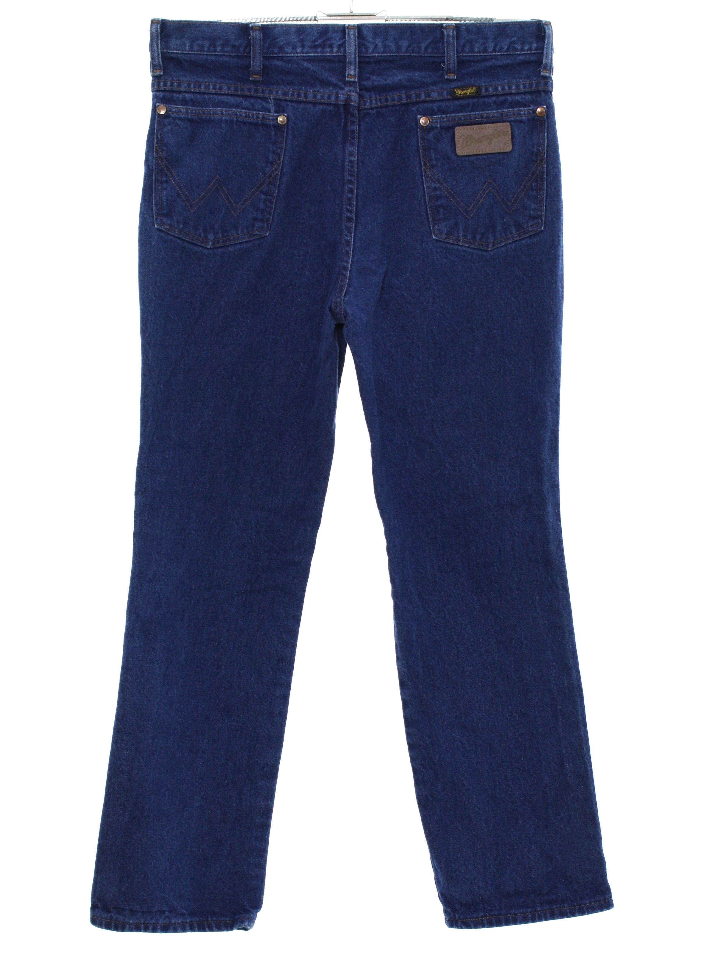 1980s Vintage Pants: 80s -Wrangler- Mens blue cotton denim straight leg ...