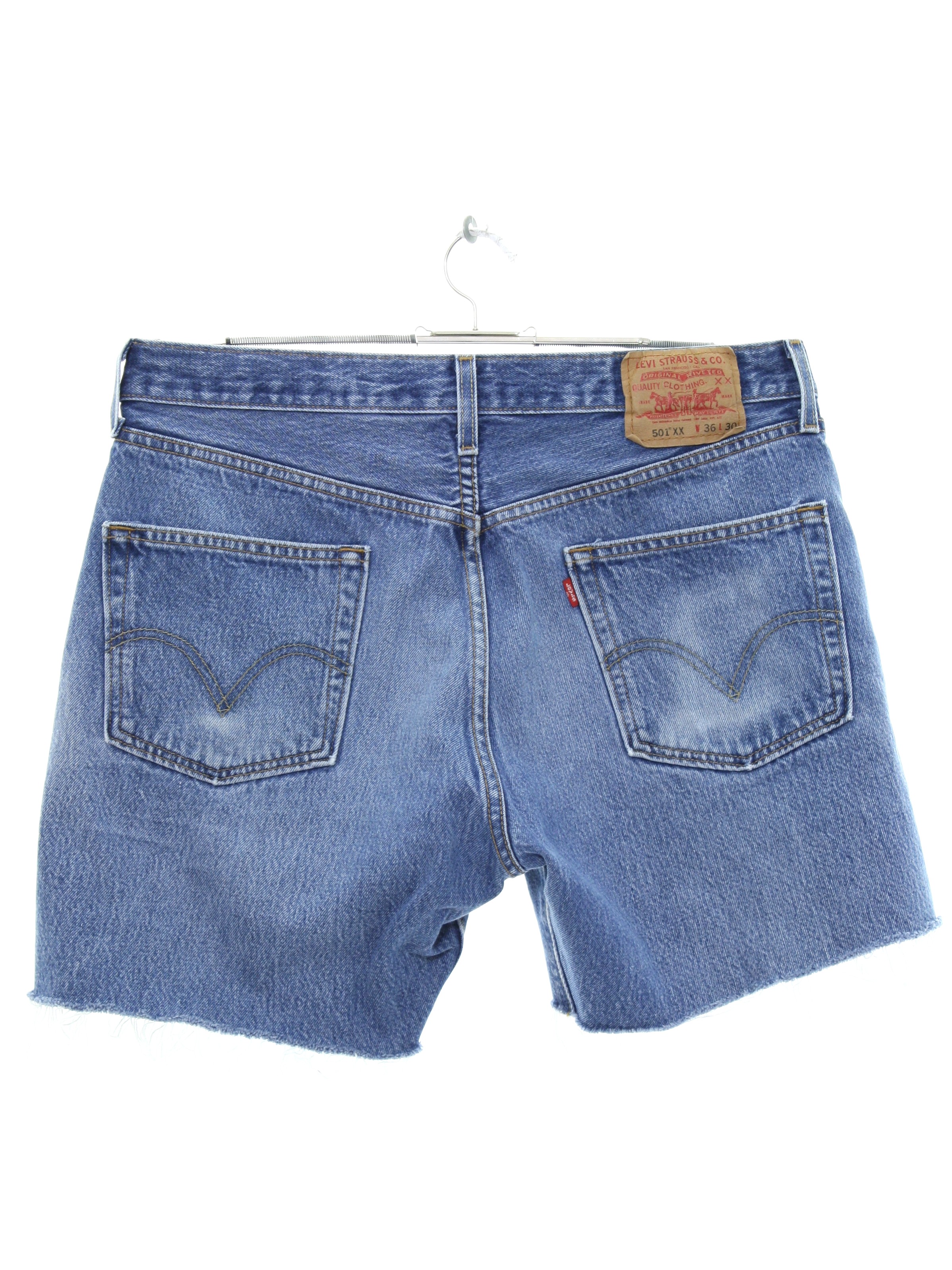 1990's Shorts (Levis 501XX): 90s -Levis 501XX- Mens faded blue cotton ...