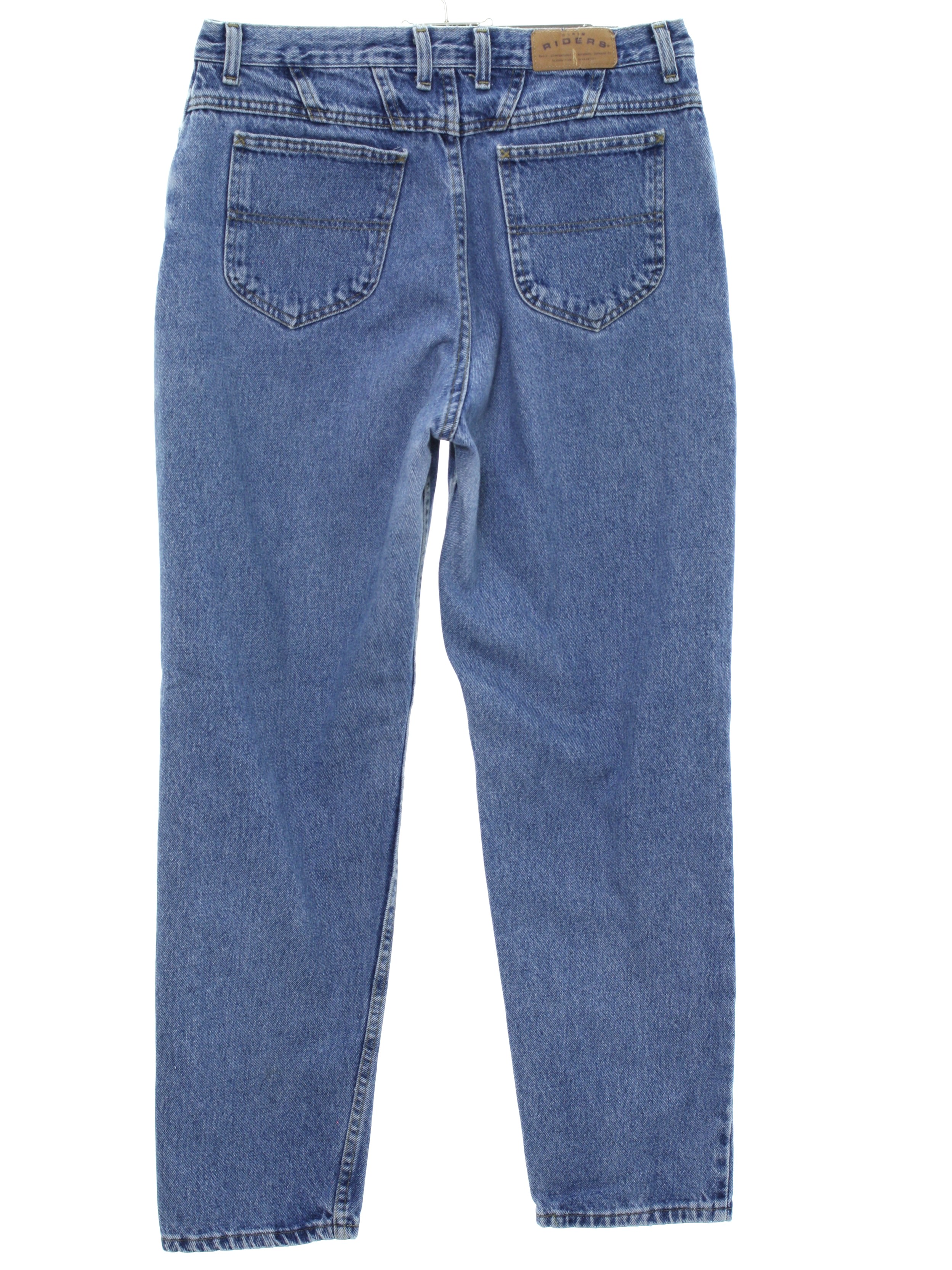 80s Retro Pants: 80s -Denim Riders-- Womens blue cotton denim ...