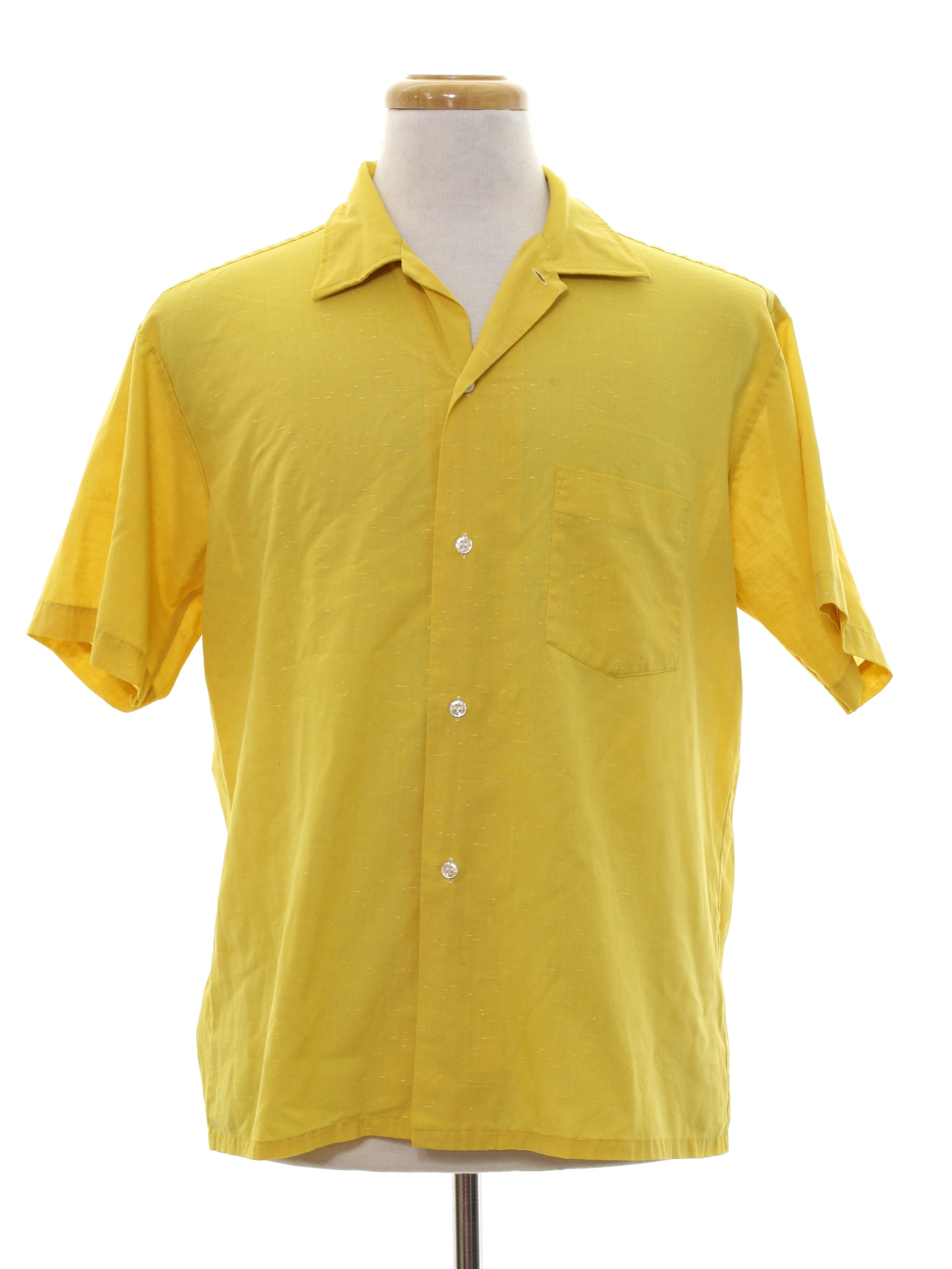 60s Retro Shirt: 60s -Permanent Press- Mens golden mustard yellow ...