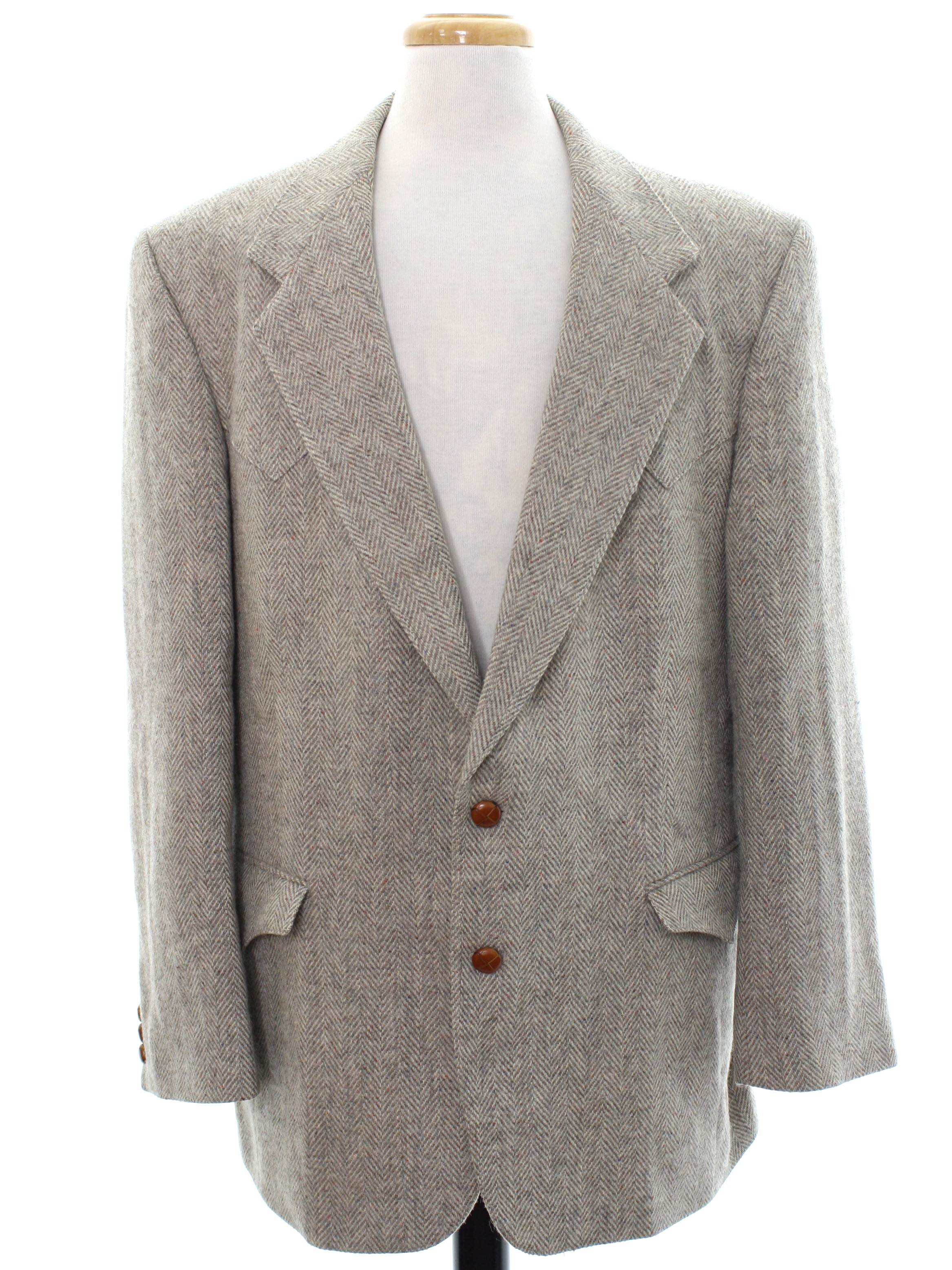 Retro Eighties Jacket: 80s -Farah Western Wear- Mens heathered tan and ...