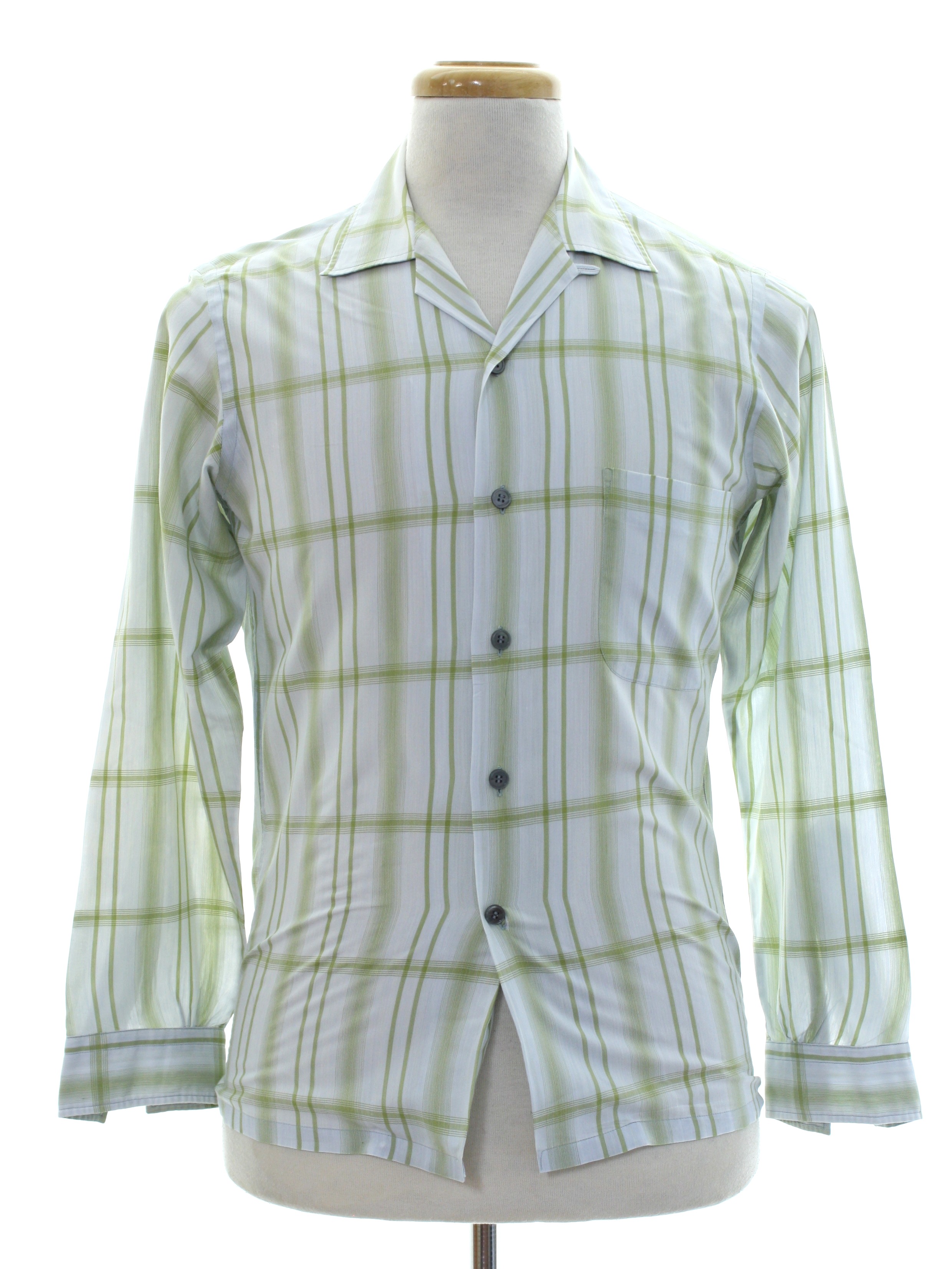 Vintage Donegal 1950s Shirt: Late 50s -Donegal- Mens pale green ...