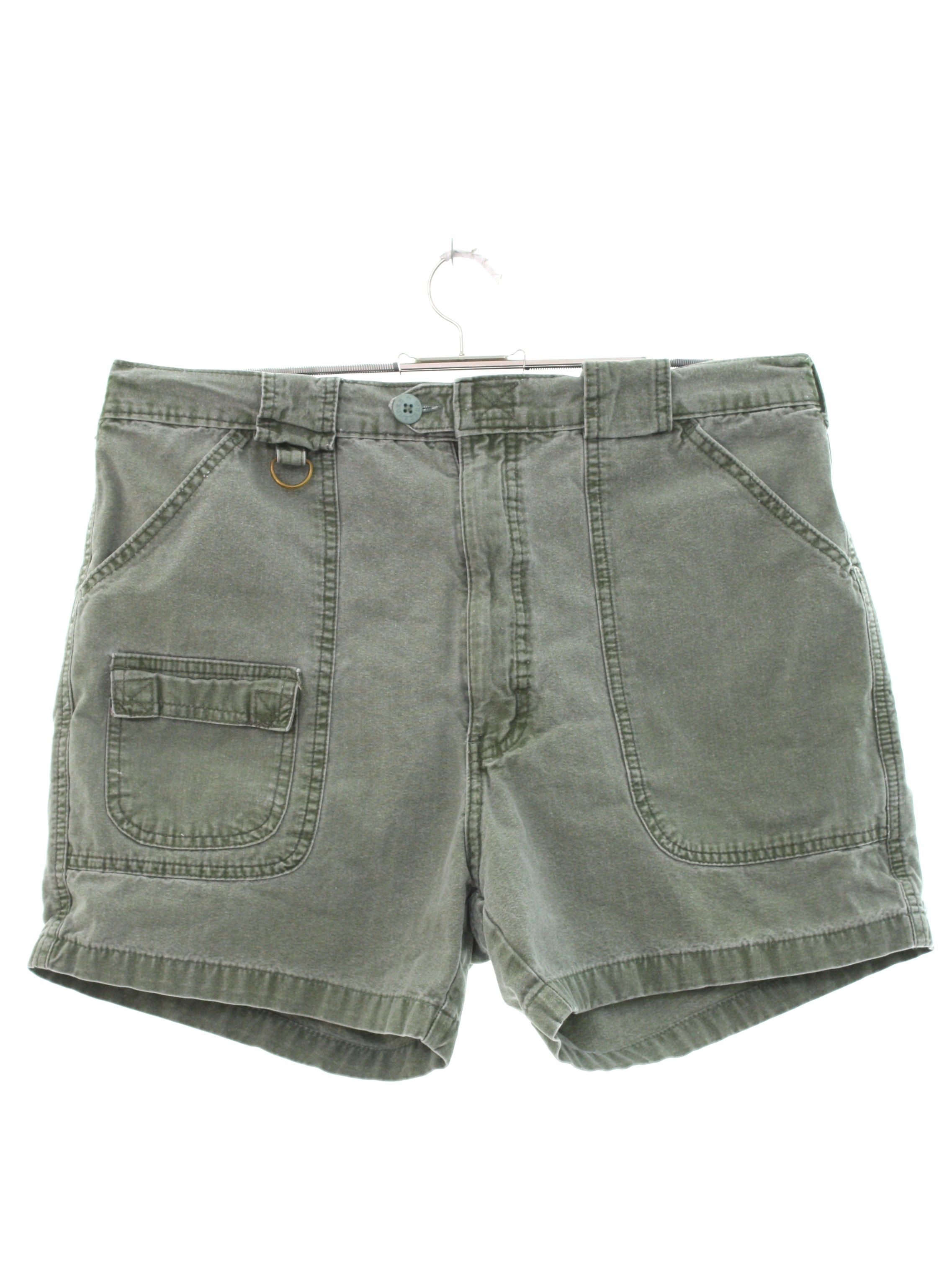 1980s Vintage Shorts: 80s -Weekender- Mens olive drab background stone ...