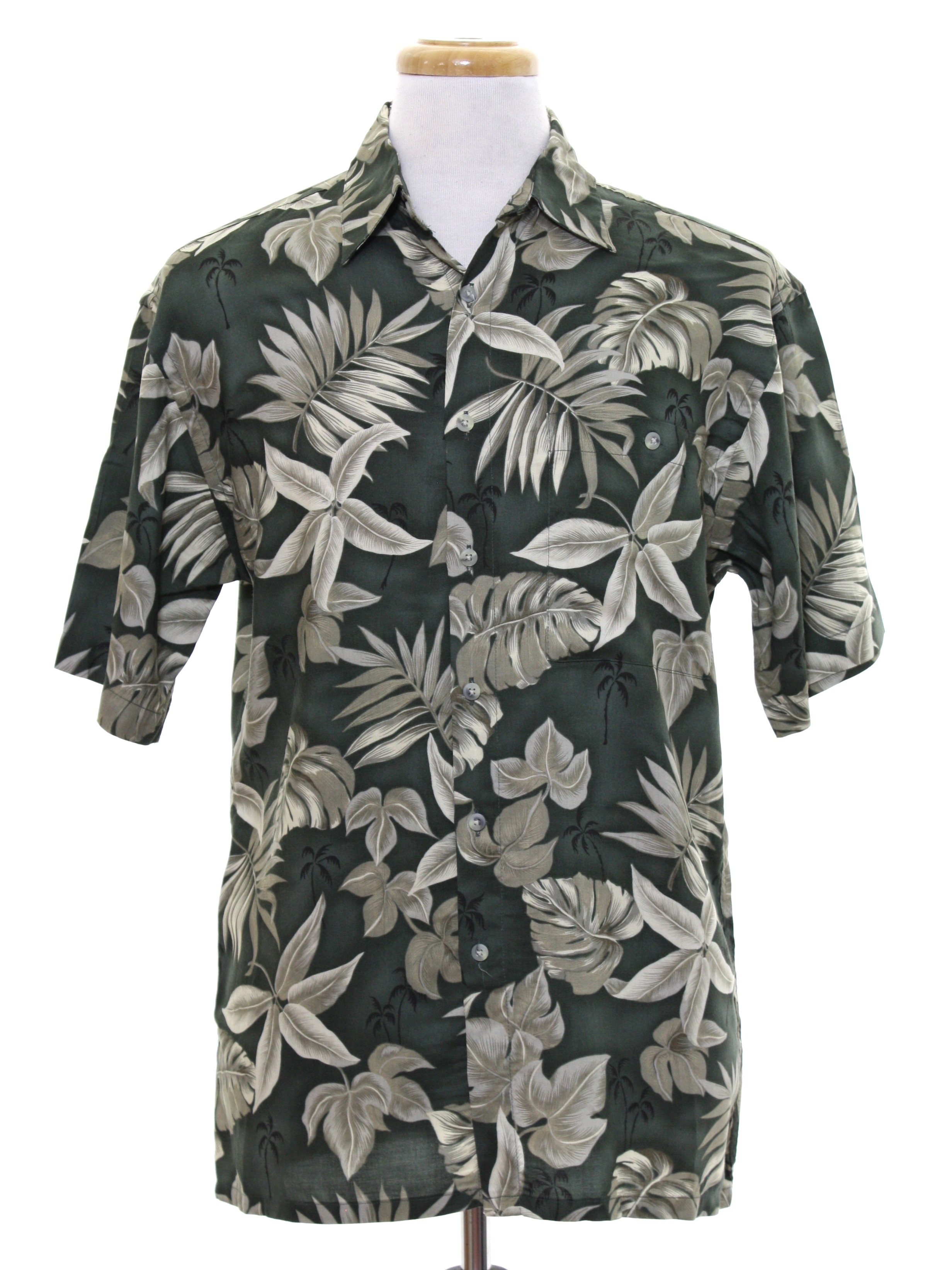 90's Campia Hawaiian Shirt: 90s -Campia- Mens khaki green background ...