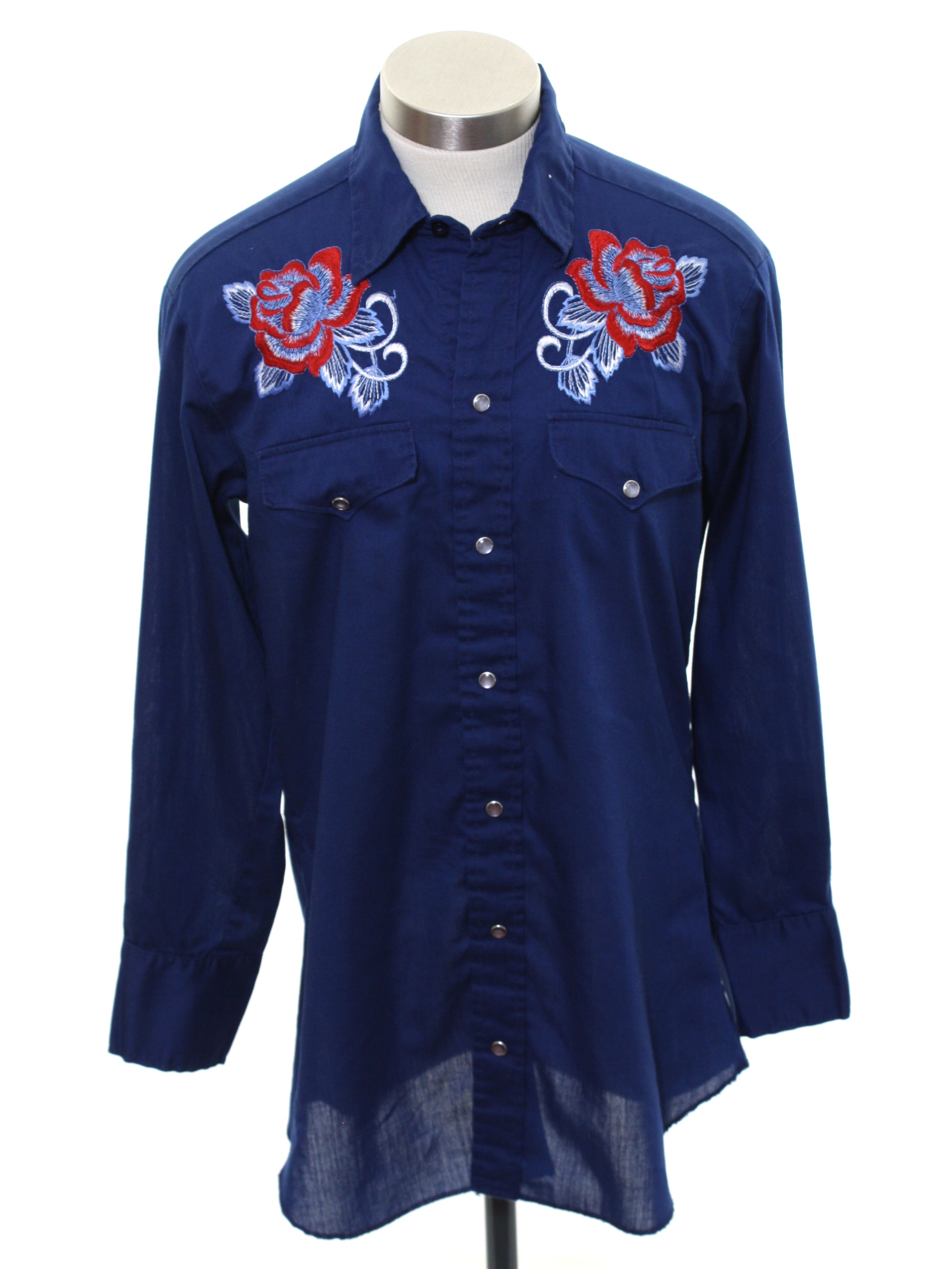 80's Vintage Western Shirt: 80s -H bar C Ranchwear- Mens blue ...