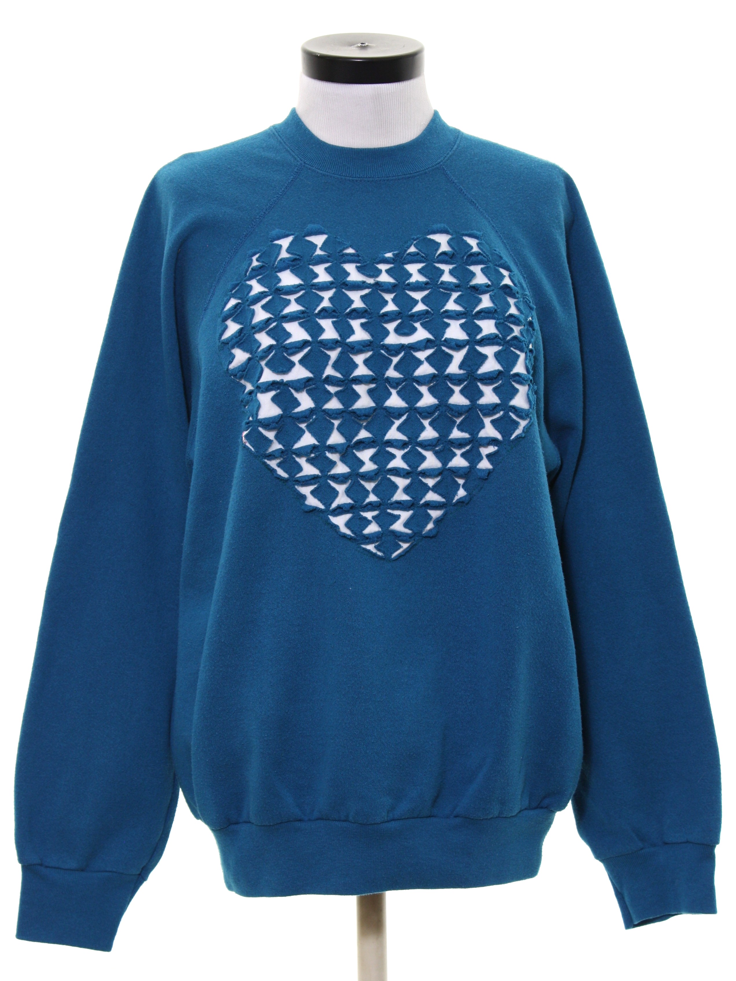 1980's Retro Shirt: 80s -Tultex- Womens sea blue polyester cotton blend ...
