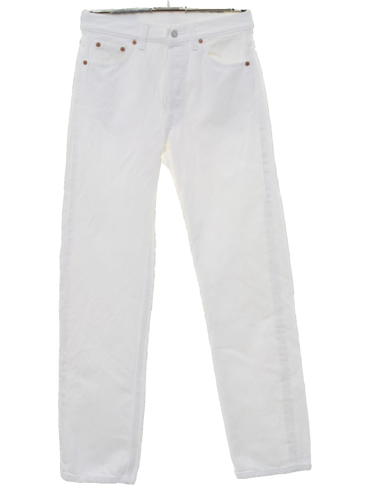 80's Levis 501s Pants: 80s -Levis 501s- Mens white cotton denim ...