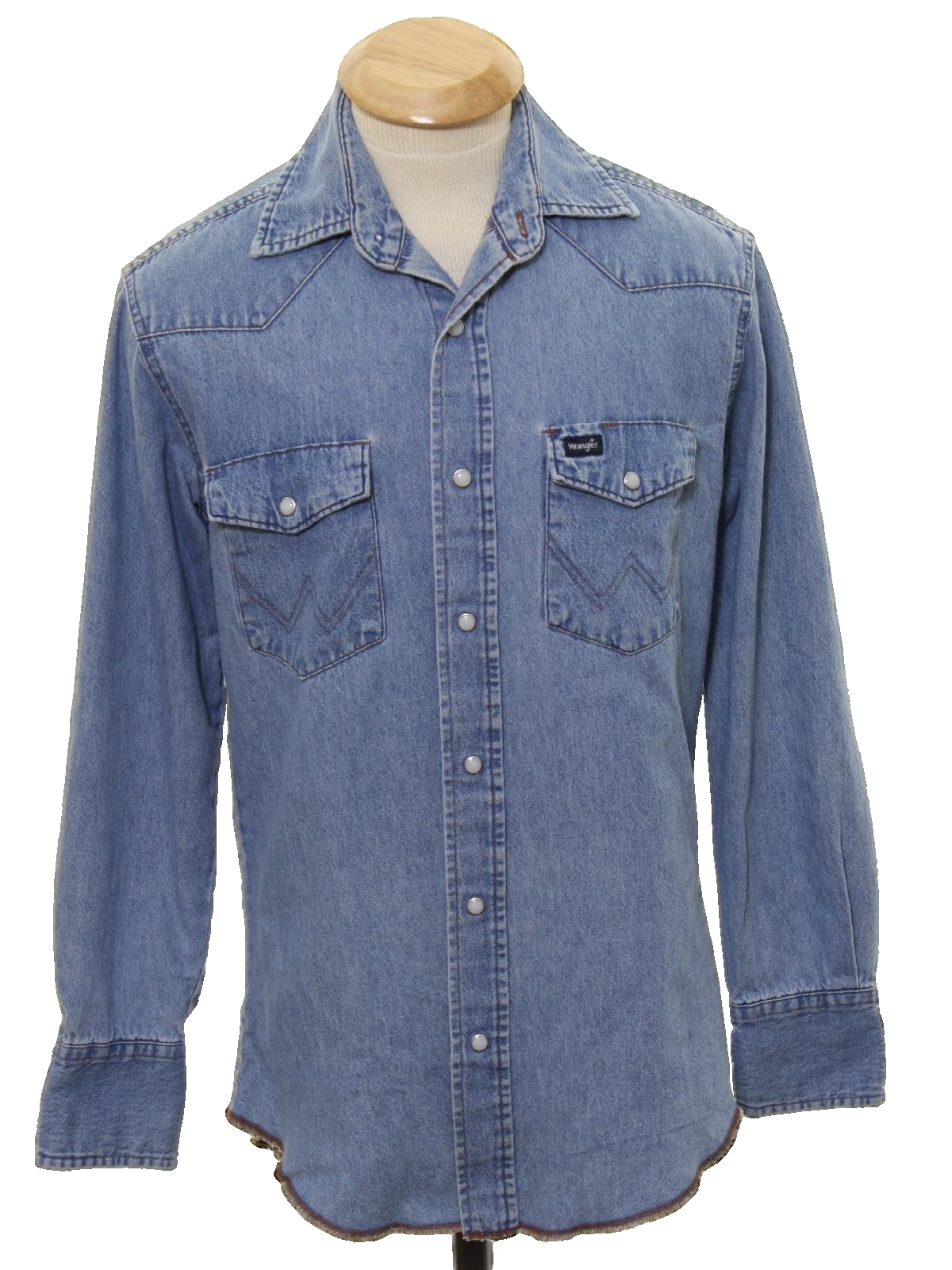 Eighties Wrangler Western Shirt: 80s -Wrangler- Mens light hazy blue ...