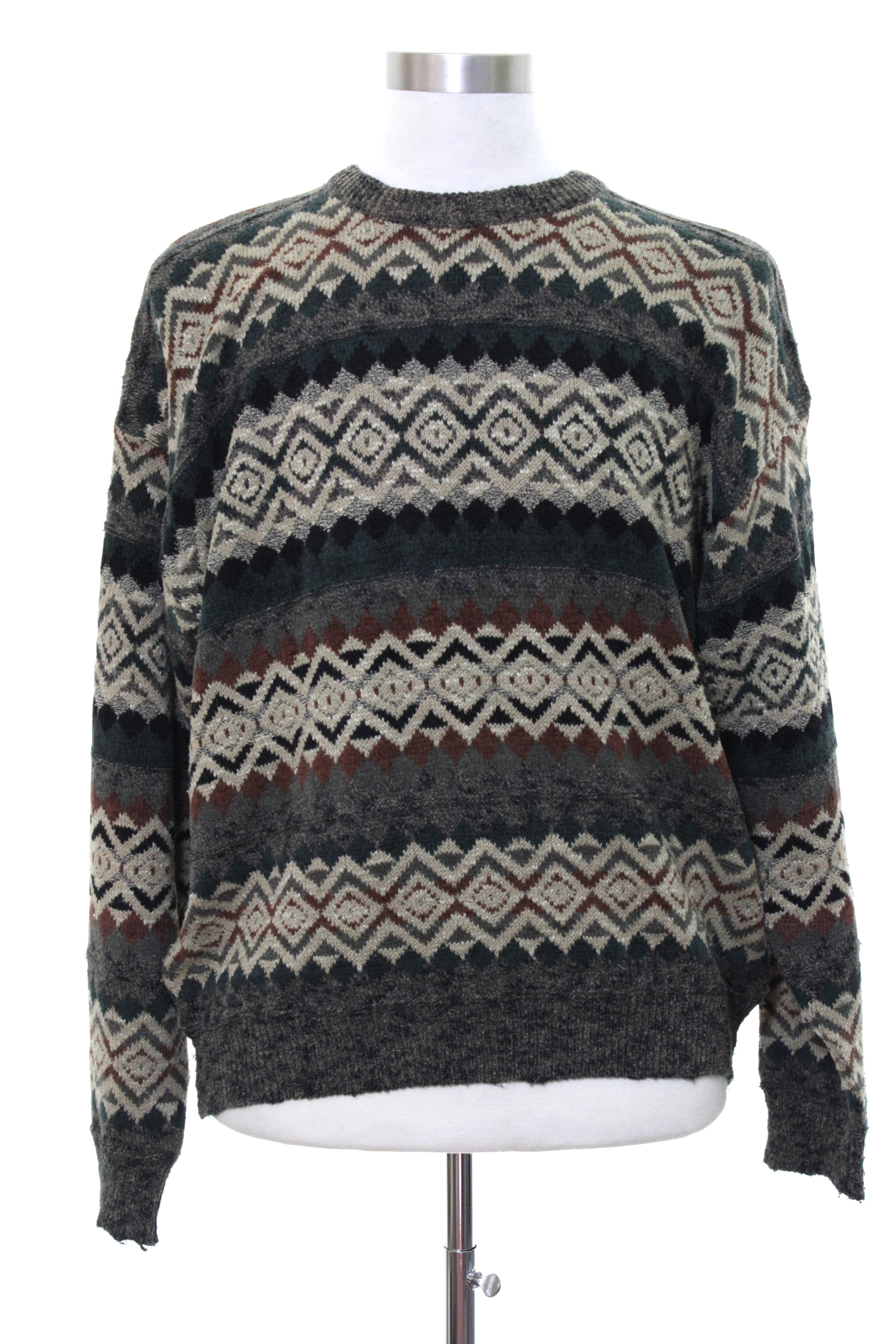 1980s Vintage Sweater: 80s -Geoffrey Beene- Mens multicolored ...