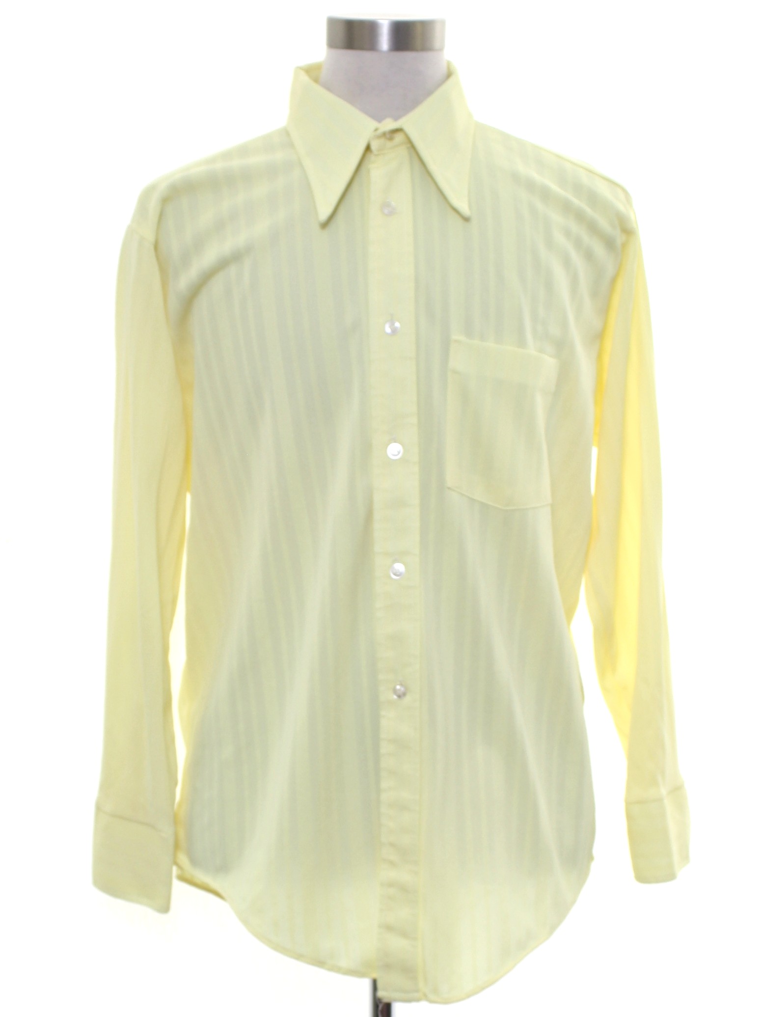 70's KMart Shirt: 70s -KMart- Mens yellow polyester longsleeve shirt ...