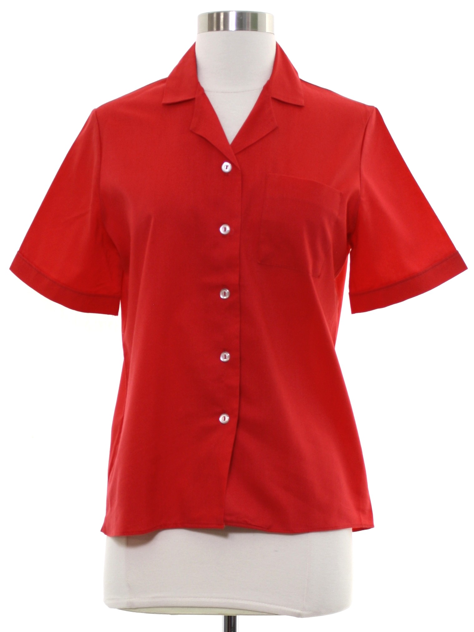 Retro 1980's Shirt (Blair) : 80s -Blair- Womens red polyester cotton ...