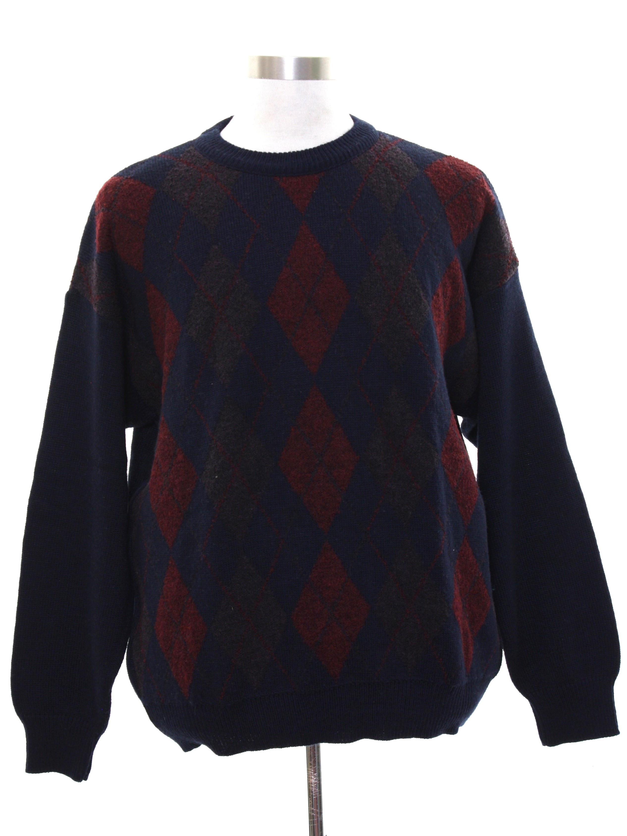 80's Vintage Sweater: 80s -Brandini- Mens midnight blue background ...