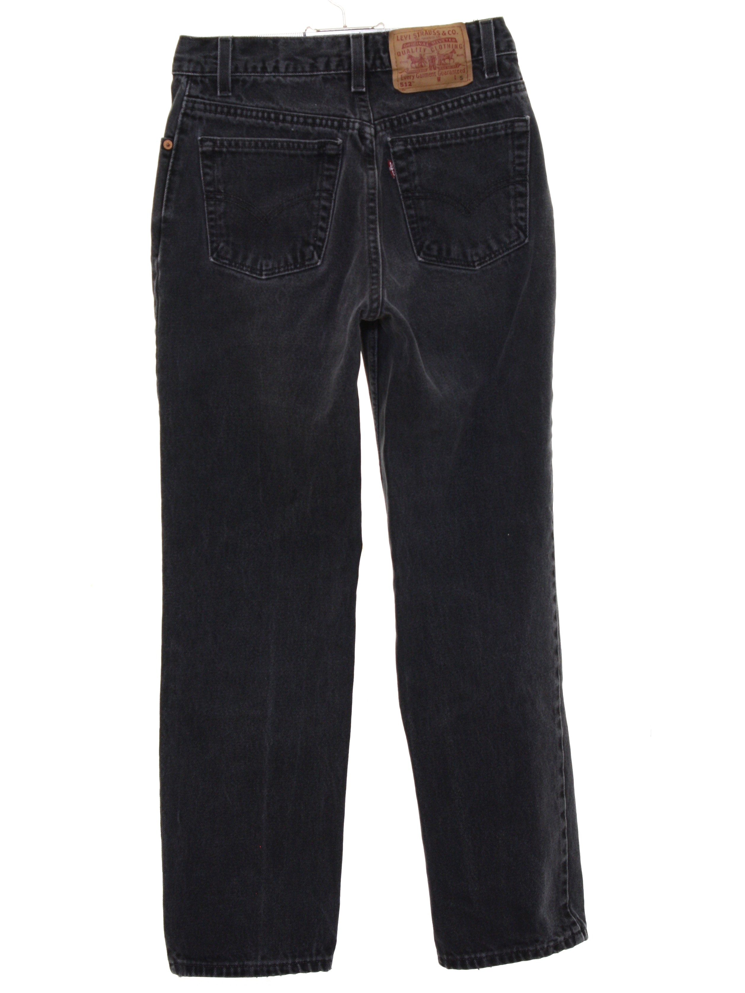 foretage hjem forværres Retro Eighties Pants: 80s -Levis 512- Womens faded black cotton denim levis  512 slim fit straight leg denim jeans pants with zipper fly closure with  button. Five pocket style - front scoop