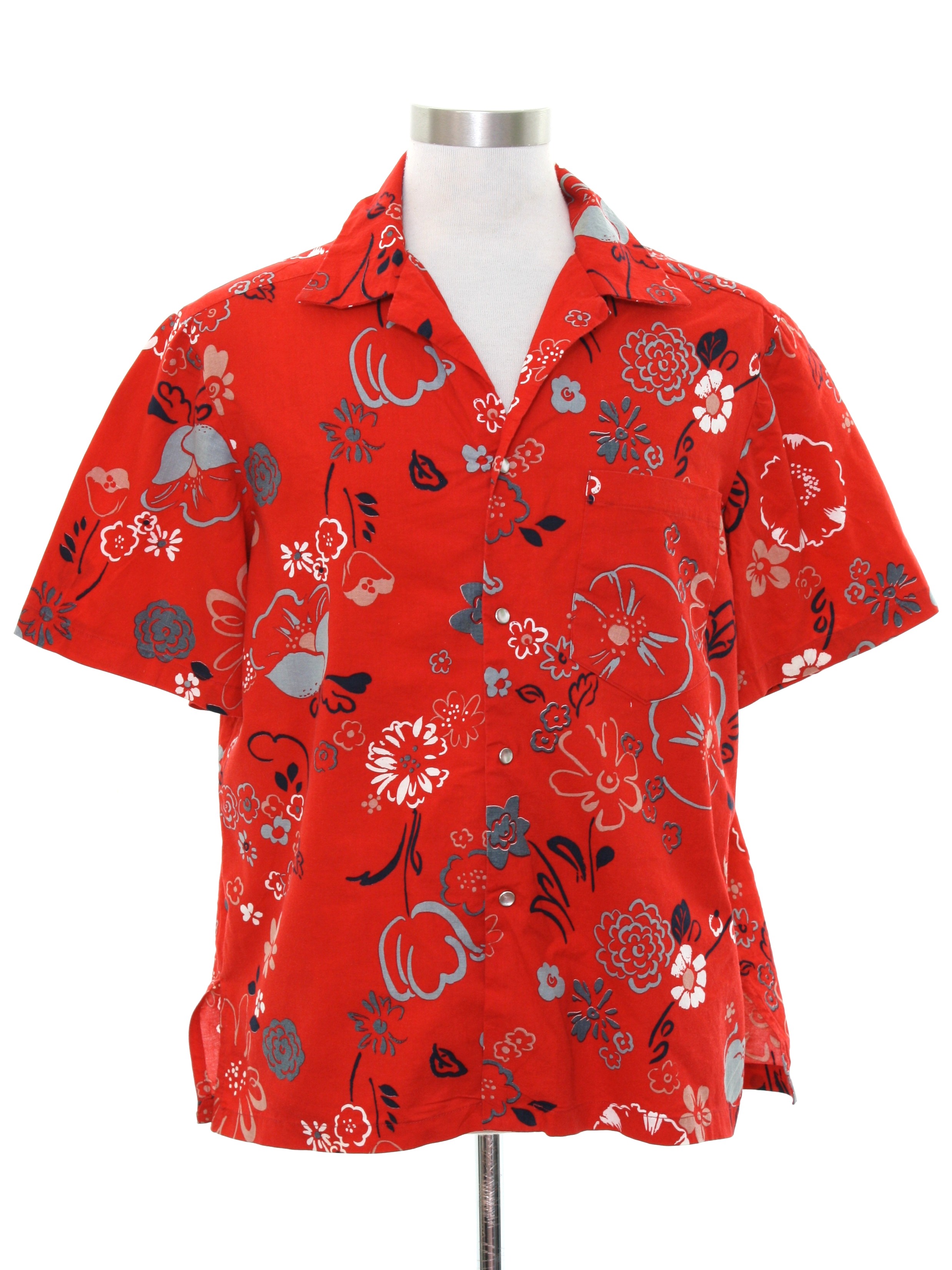 Retro 1980's Shirt (Home Sewn) : Late 80s -Home Sewn- Mens red ...