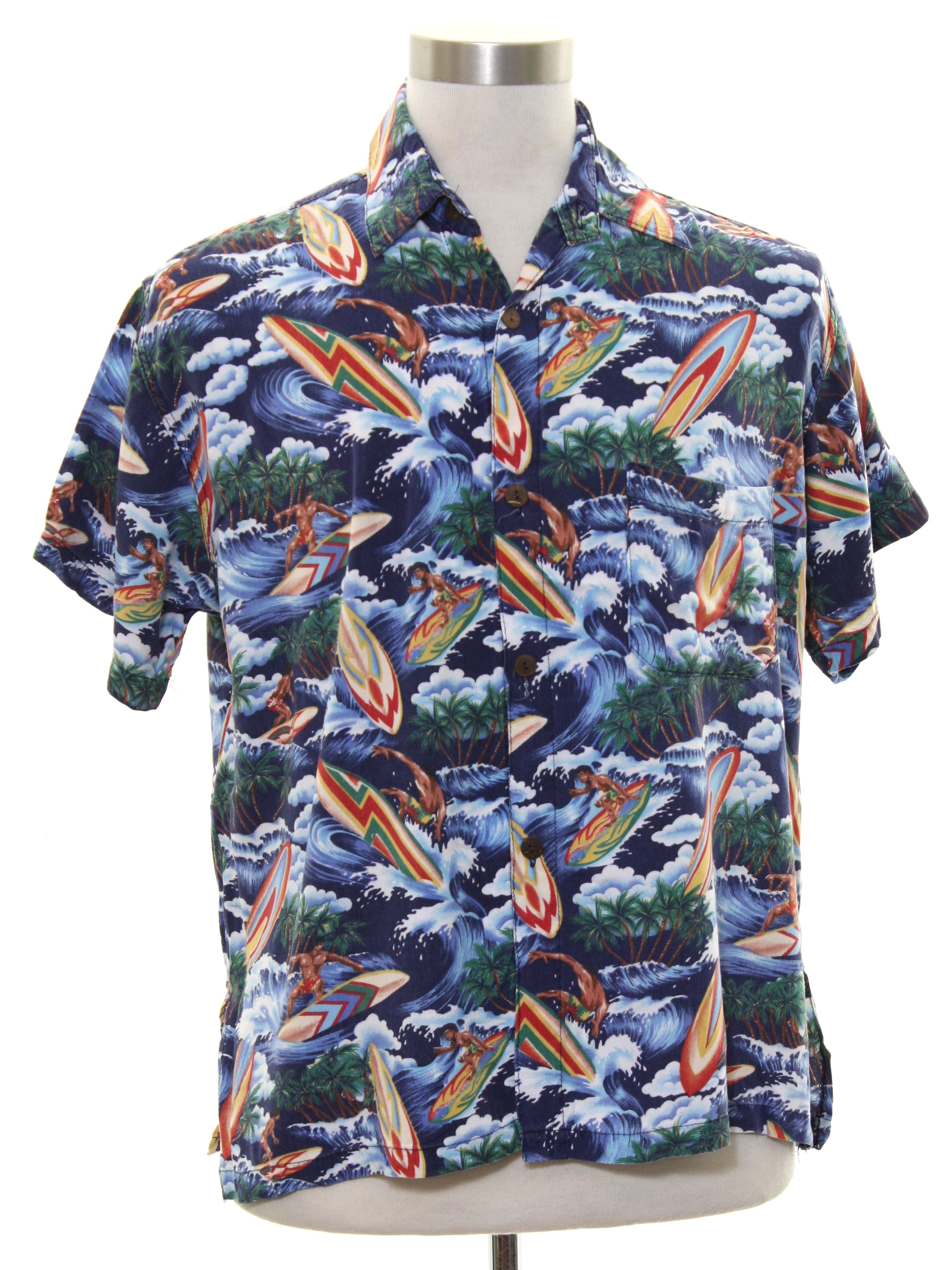 Retro 90's Hawaiian Shirt: 90s -Island Stuff- Mens blue background ...