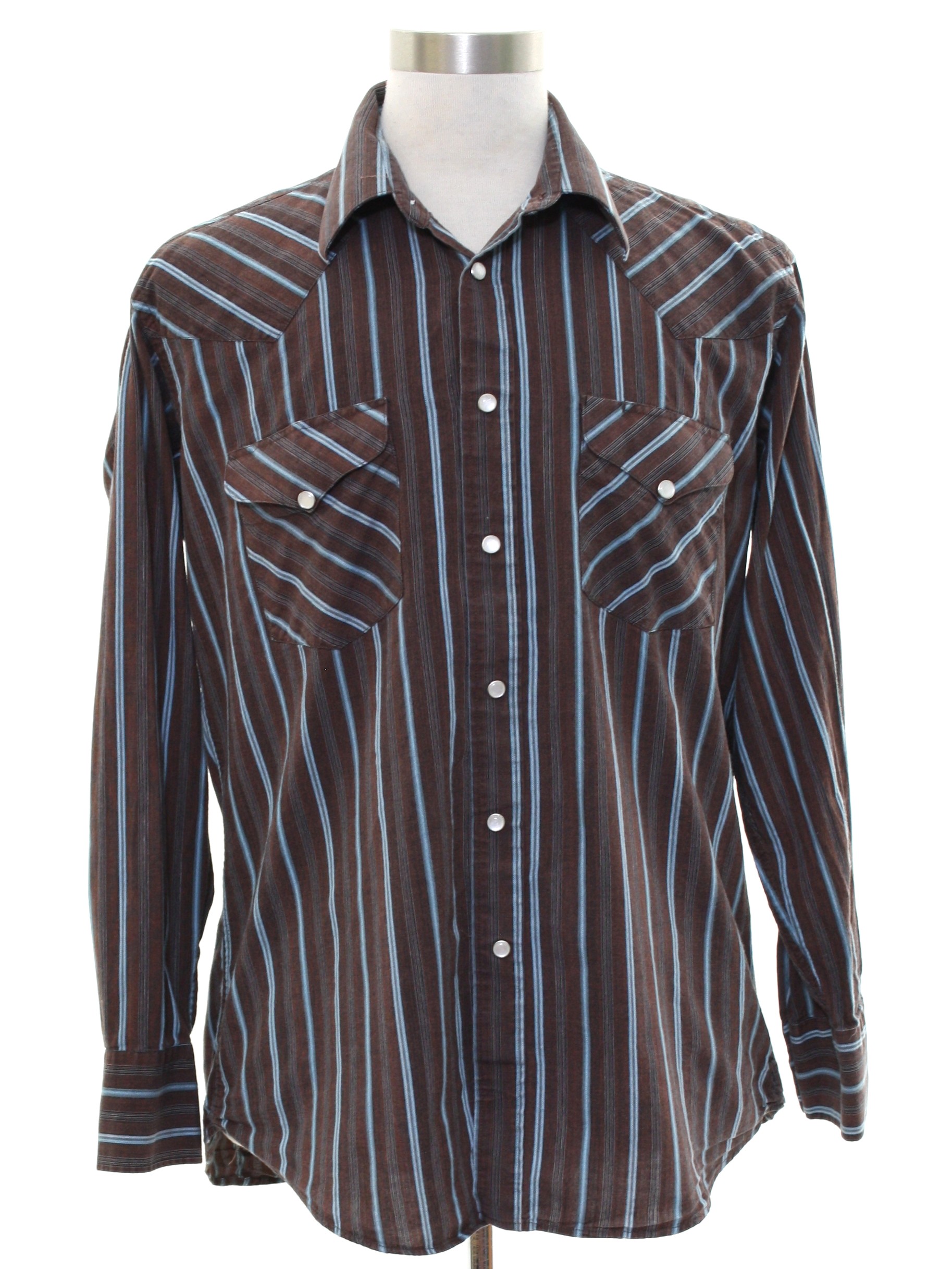Western Shirt: 90s -Ruddock Shirts- Mens brown background polyester ...