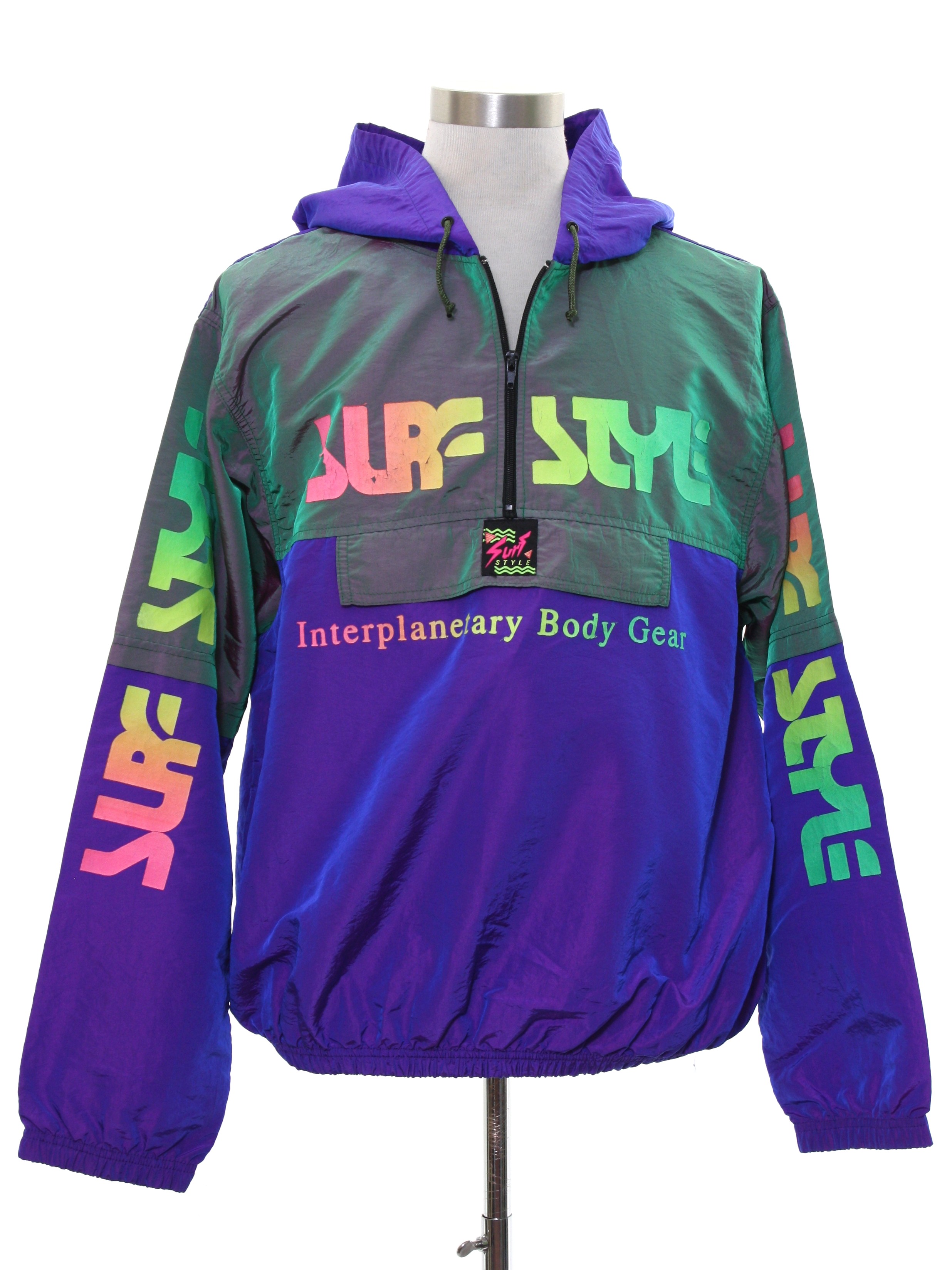 Eighties Surf Style Jacket: 80s -Surf Style- Mens iridescent purple ...
