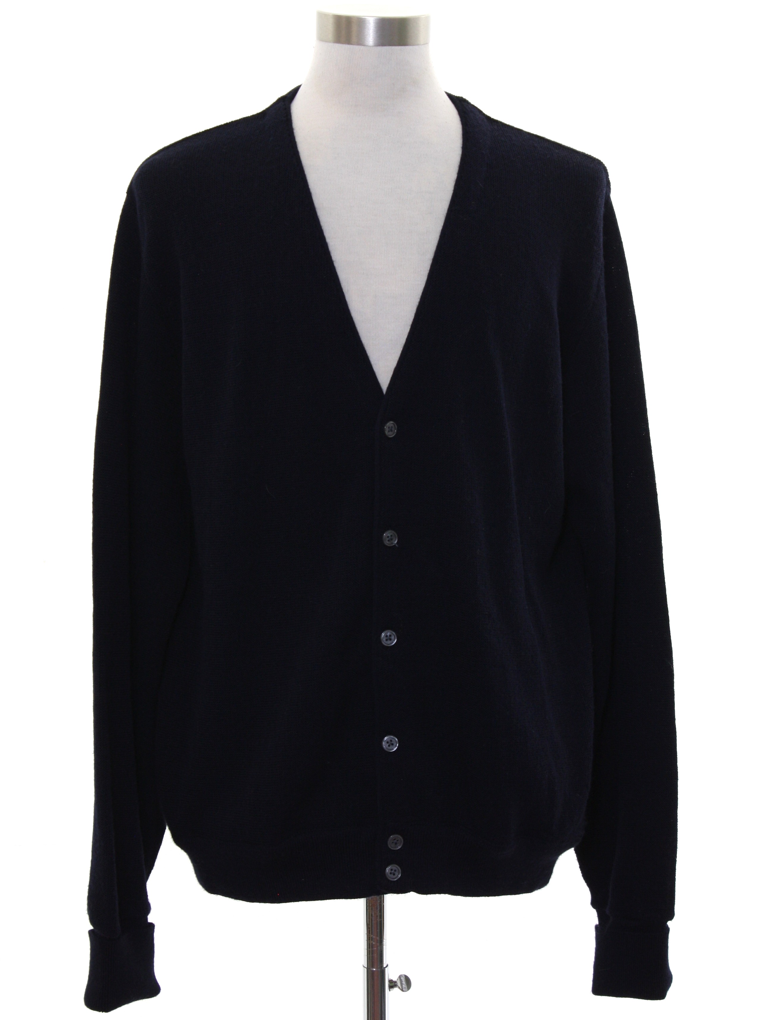 Retro 1990s Caridgan Sweater: 90s -IZOD- Mens dark blue background ...