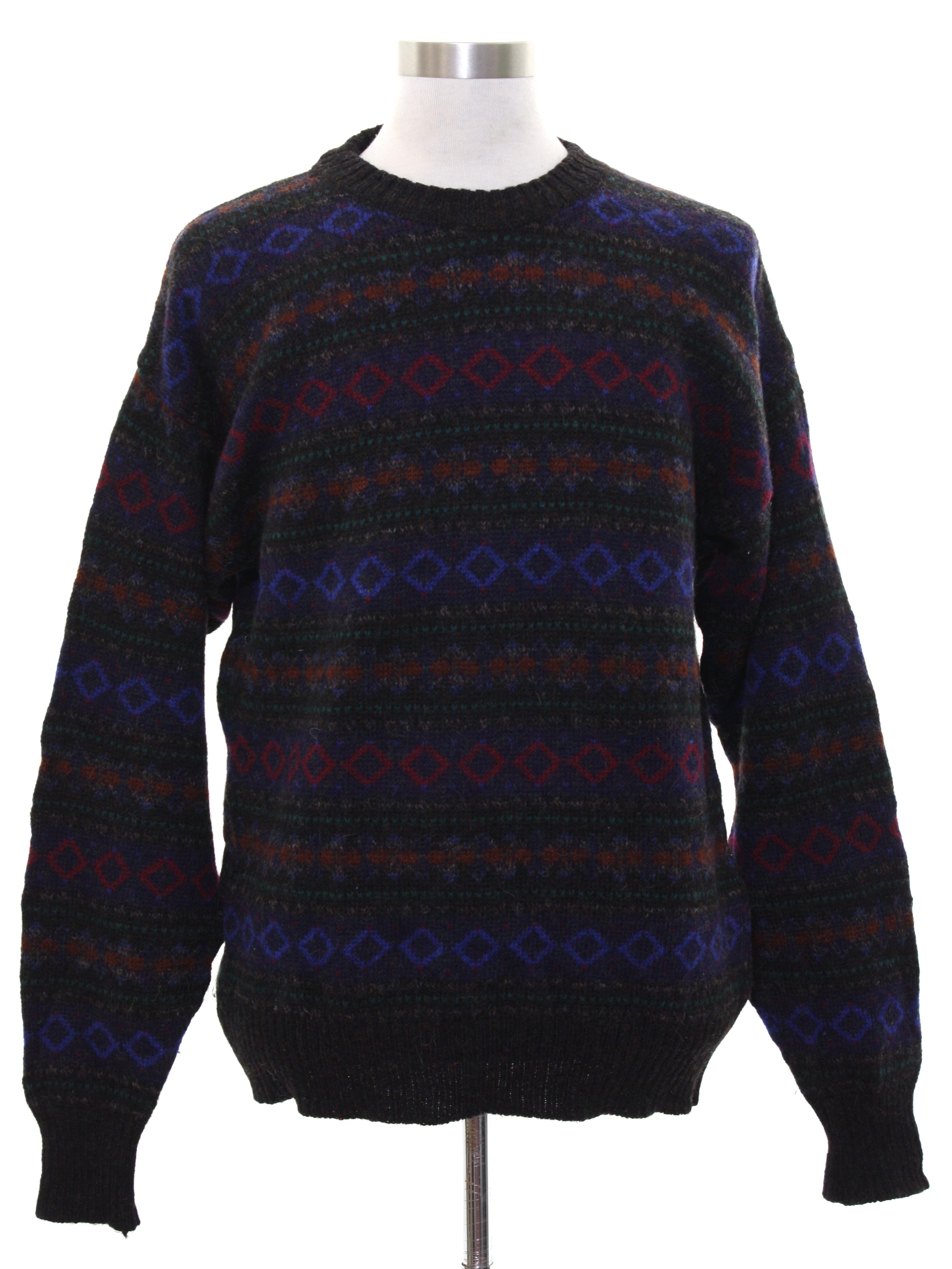 80's Vintage Sweater: 80s -Saks Fifth Avenue- Mens black background ...