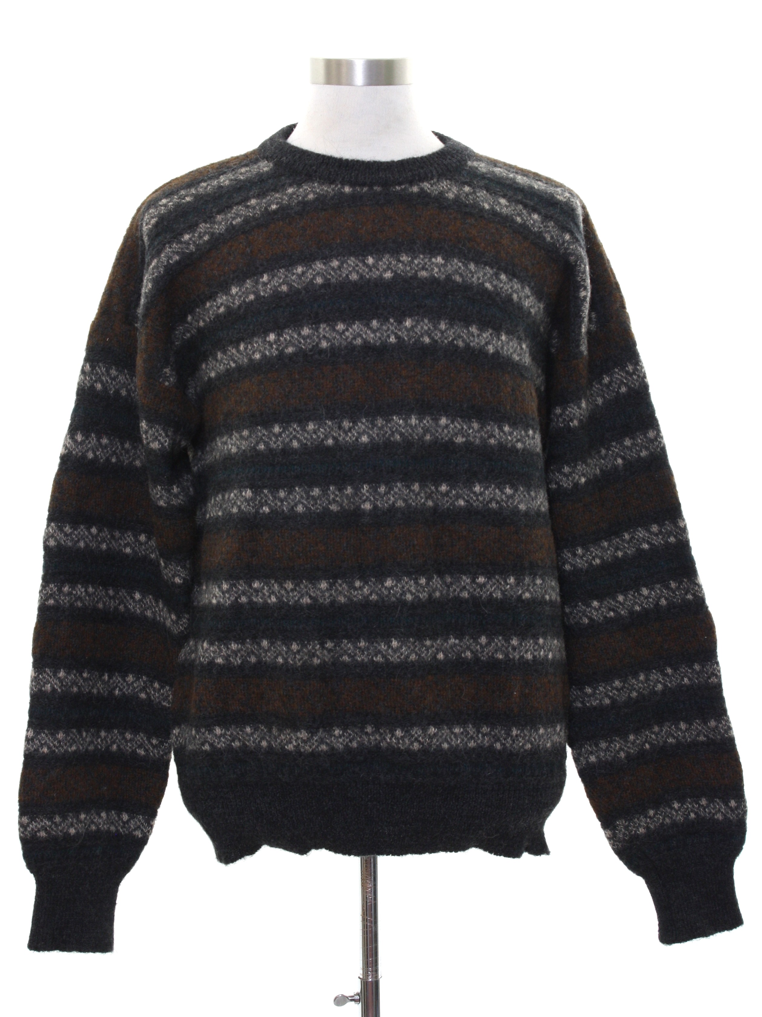 Vintage Top Knits 1980s Sweater: 80s -Top Knits- Mens charcoal ...