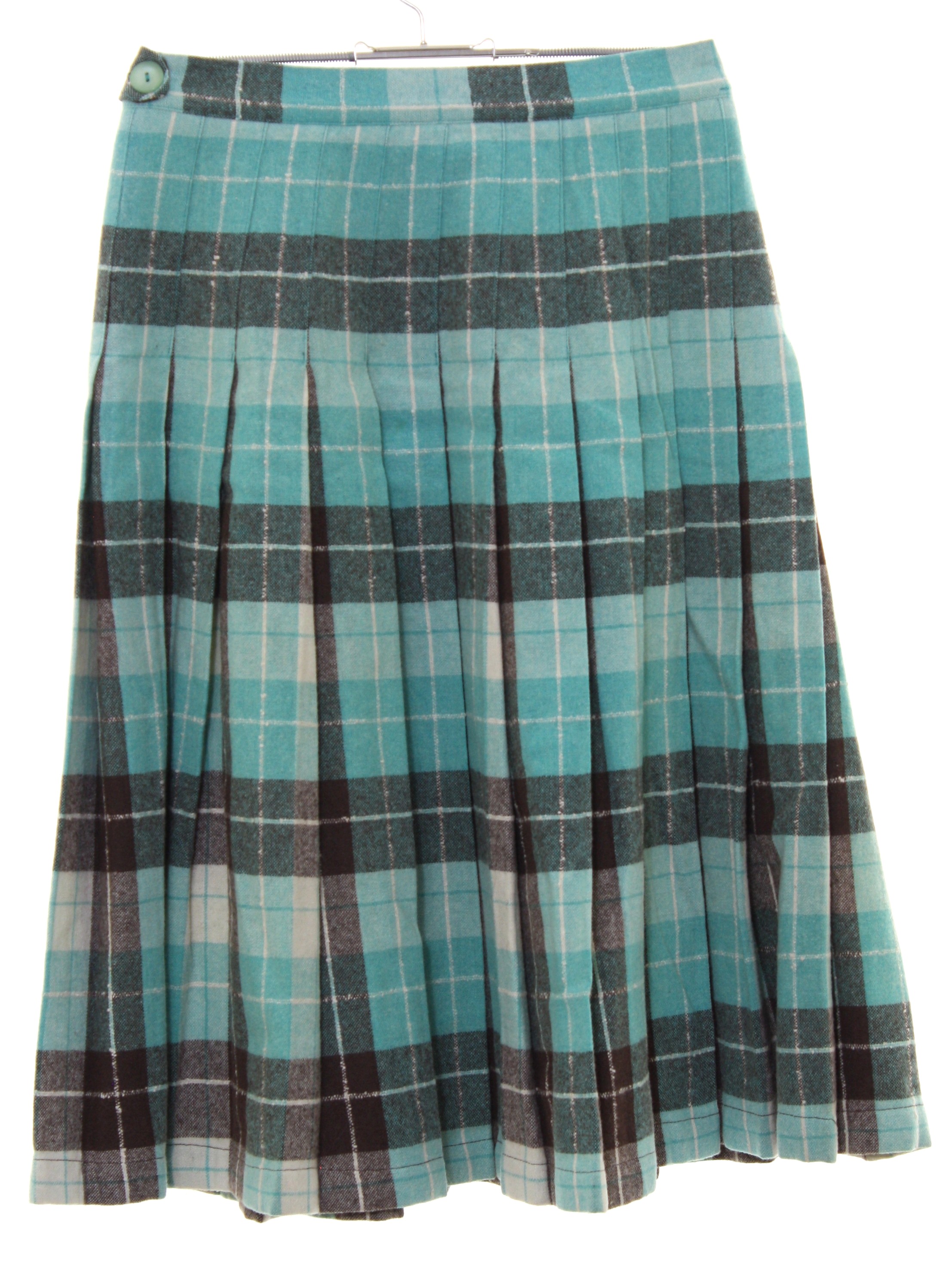 blue plaid skirt 50s