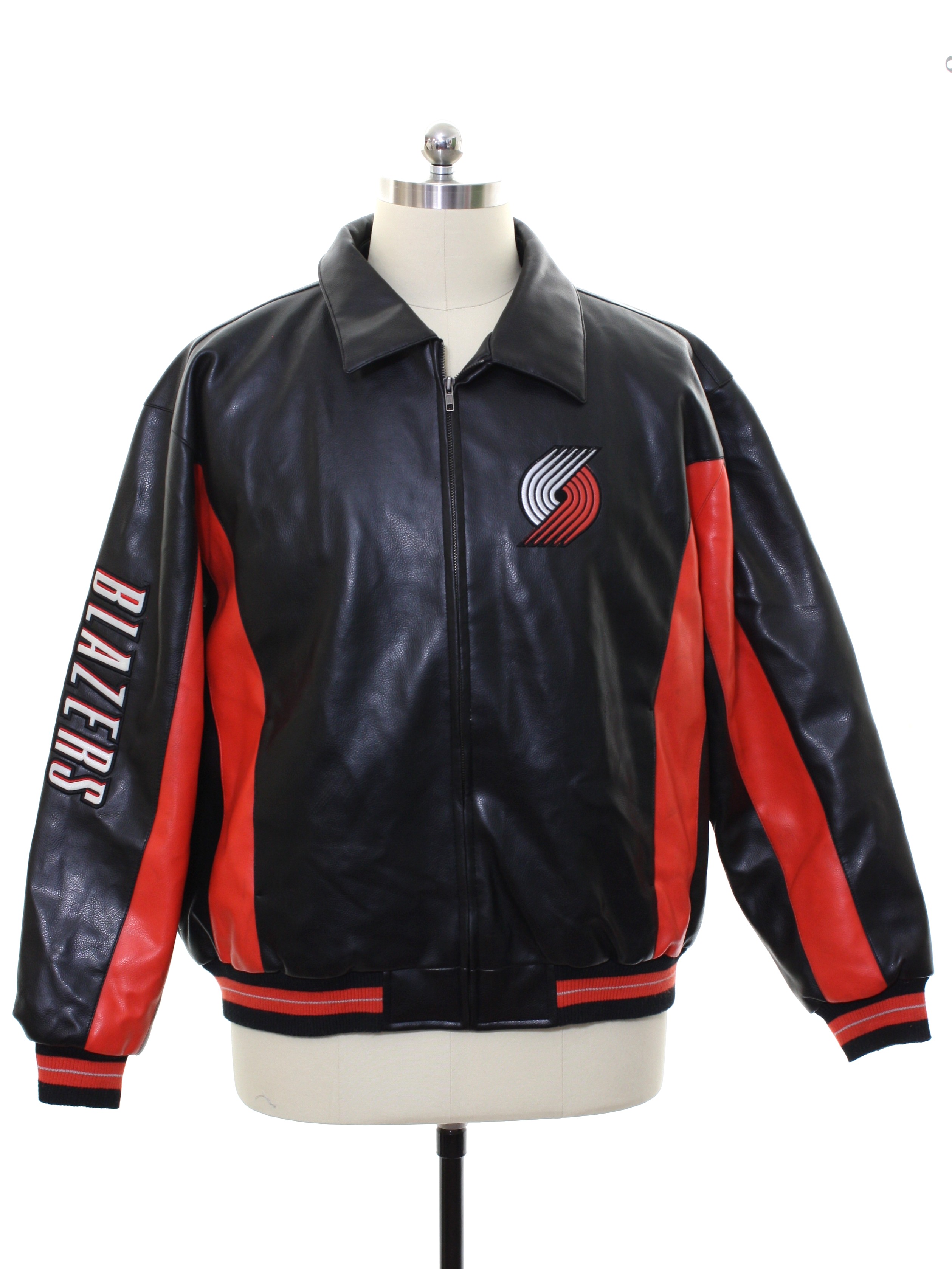 NBA 1990's Utah Jazz Spell Out Leather Jacket - Maker of Jacket