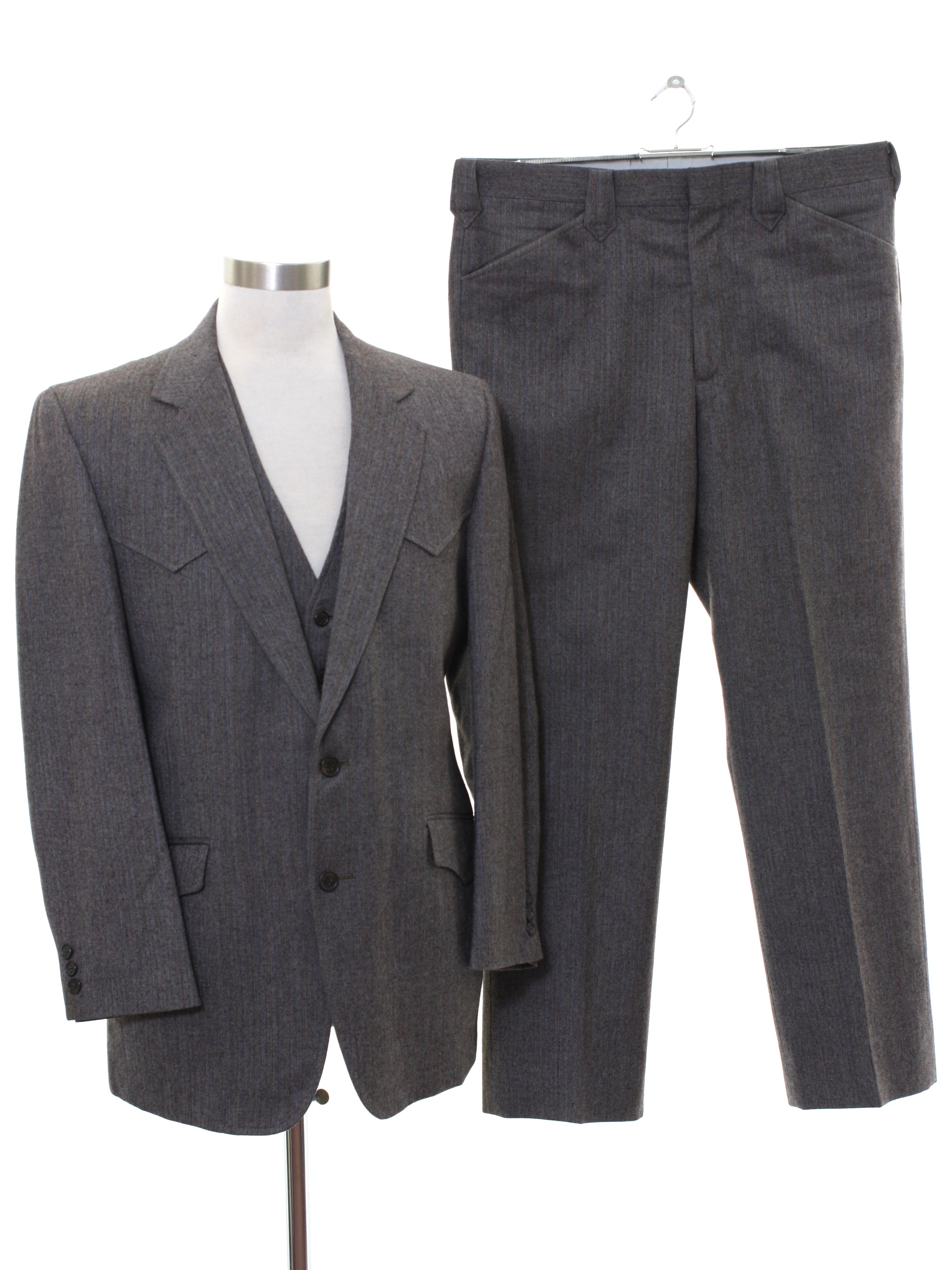 Vintage 80s Suit: 80s -Portland Outdoor Store- Mens brown, blended wool ...