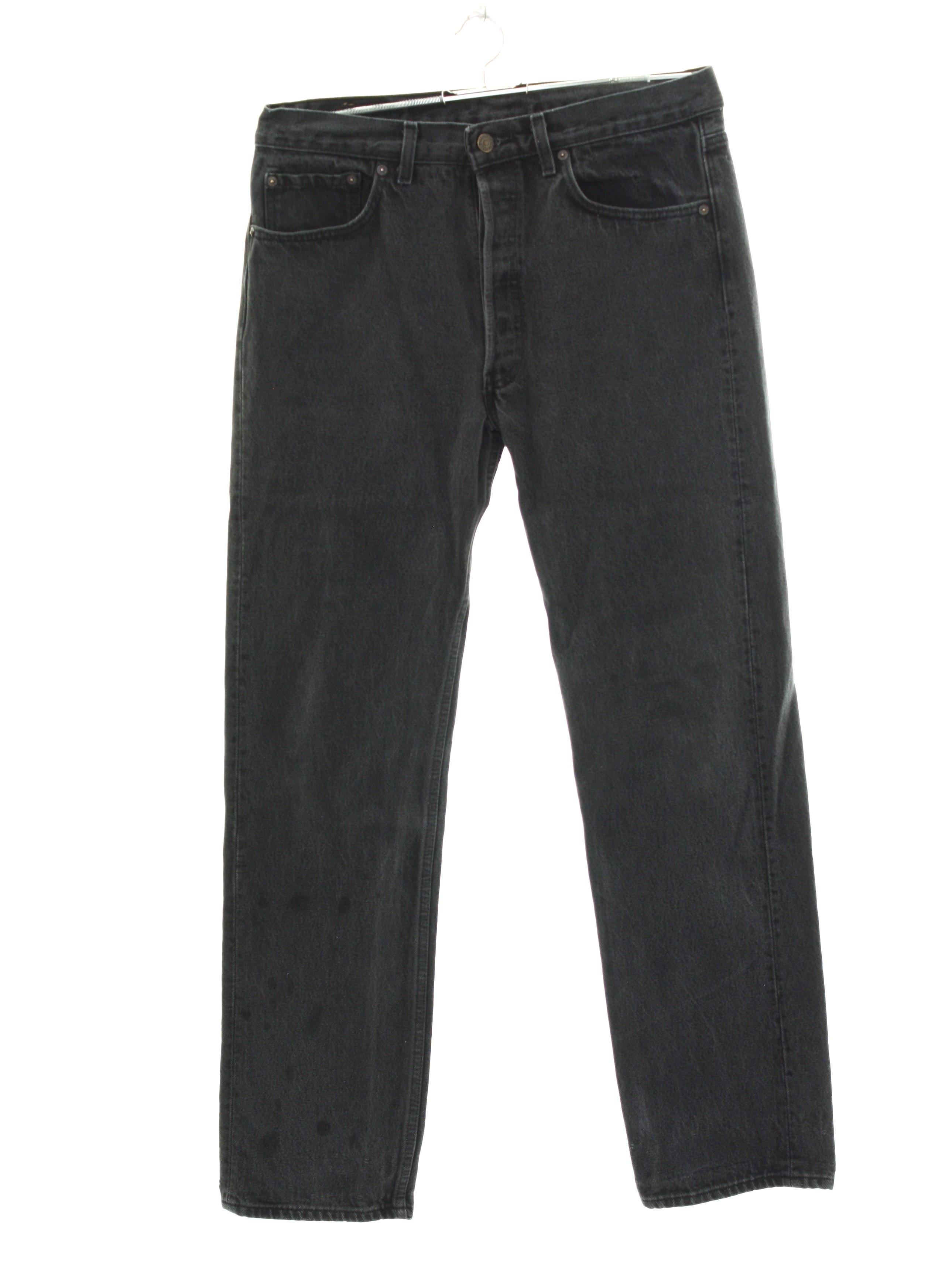 Eighties Vintage Pants: 80s -Levis 501s- Mens black cotton denim ...