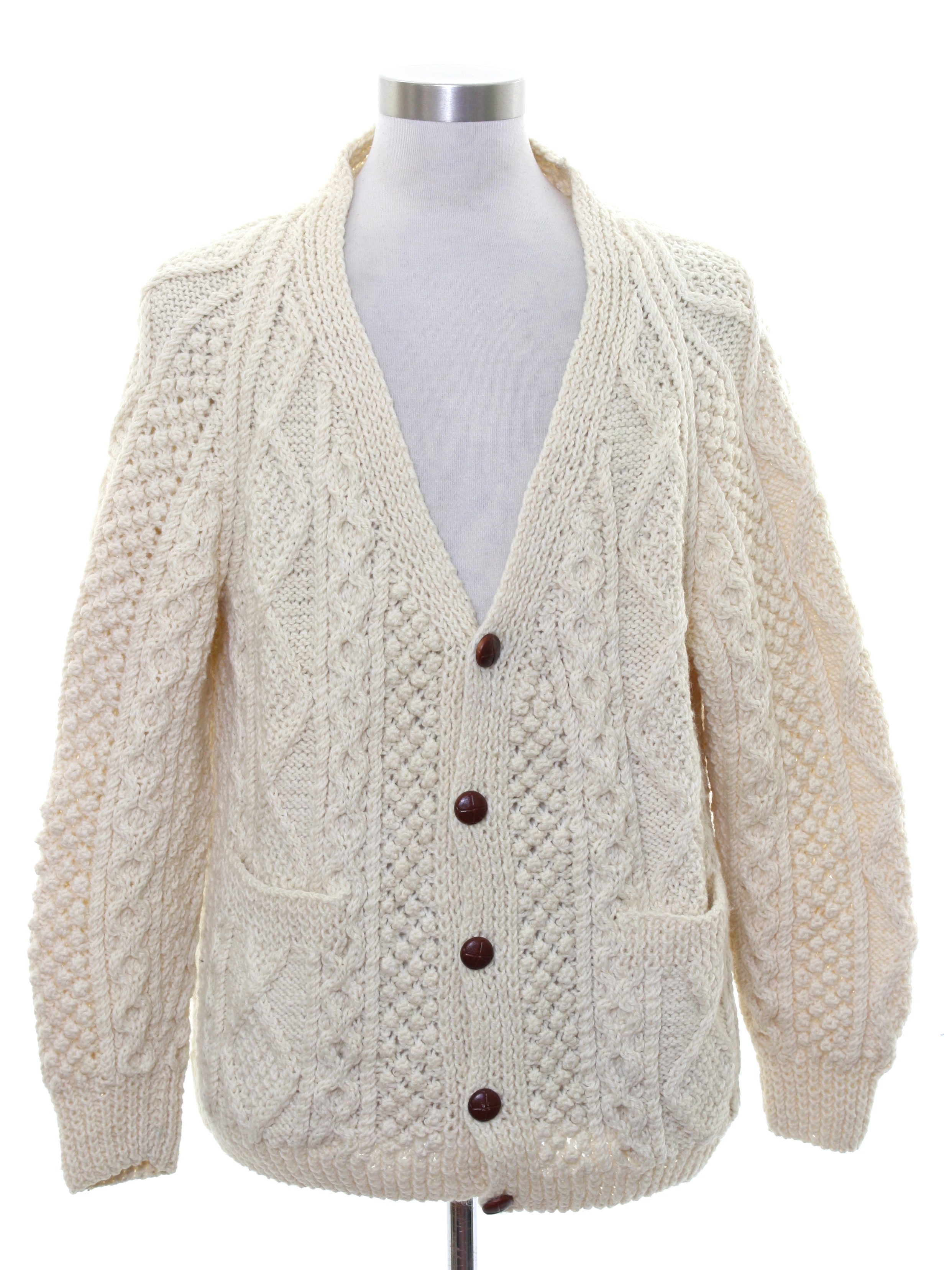 Christys 1980s Vintage Caridgan Sweater: 80s -Christys- Mens natural ...