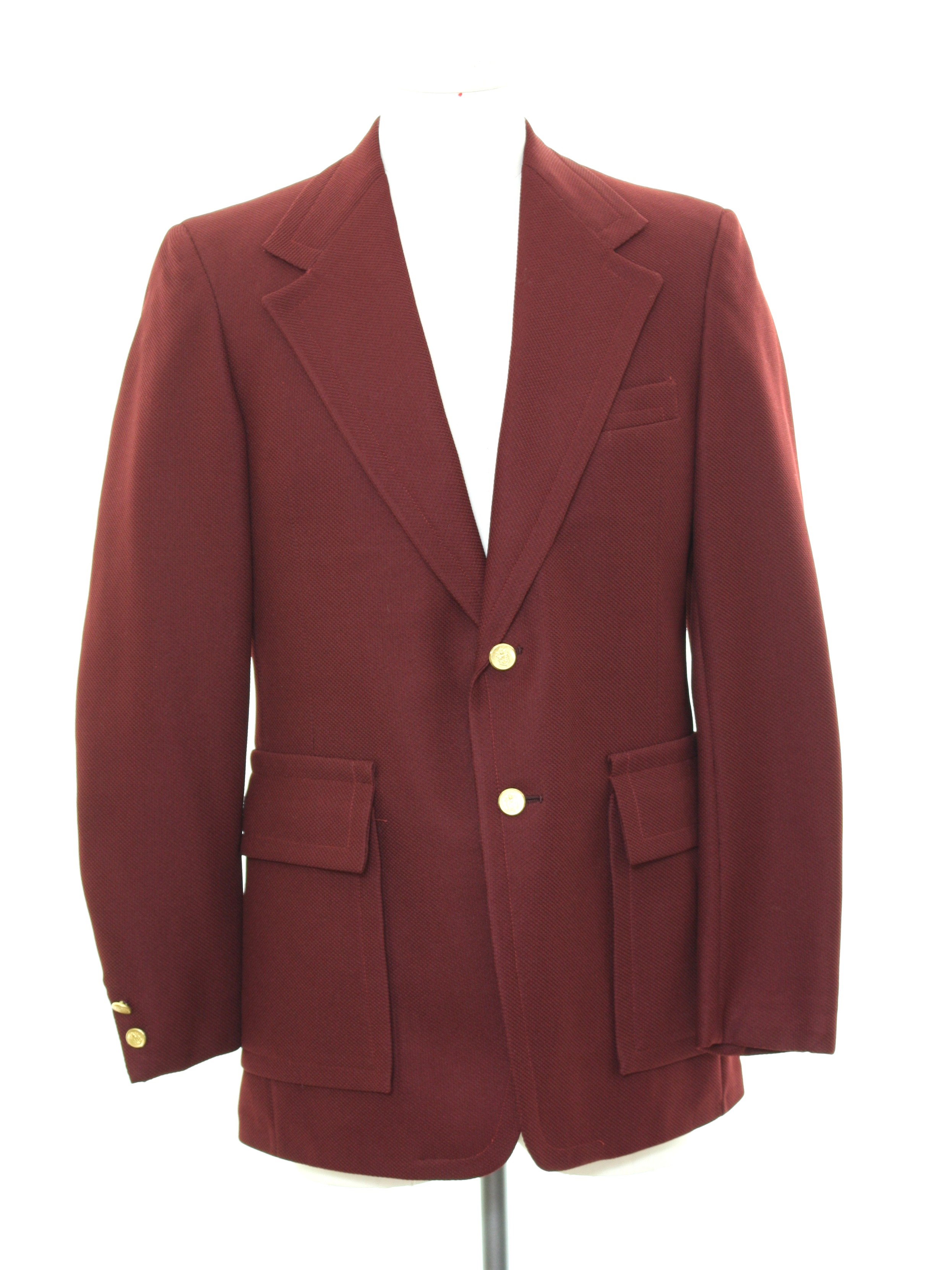 70's Vintage Jacket: 70s -PBM- Mens maroon polyester longsleeve 2 ...