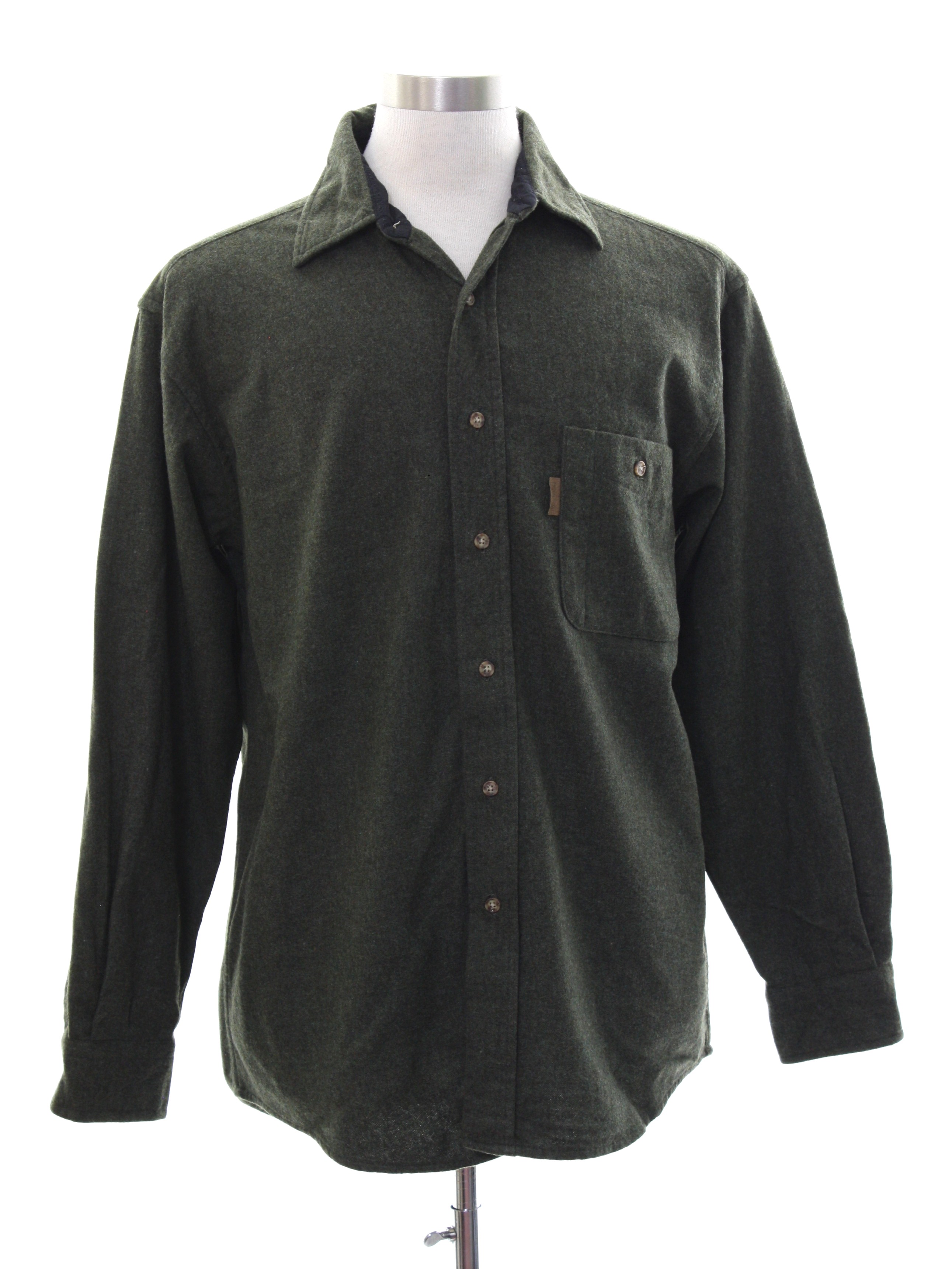 Vintage Pendleton 90's Wool Shirt: Late 90s -Pendleton- Mens dark green ...