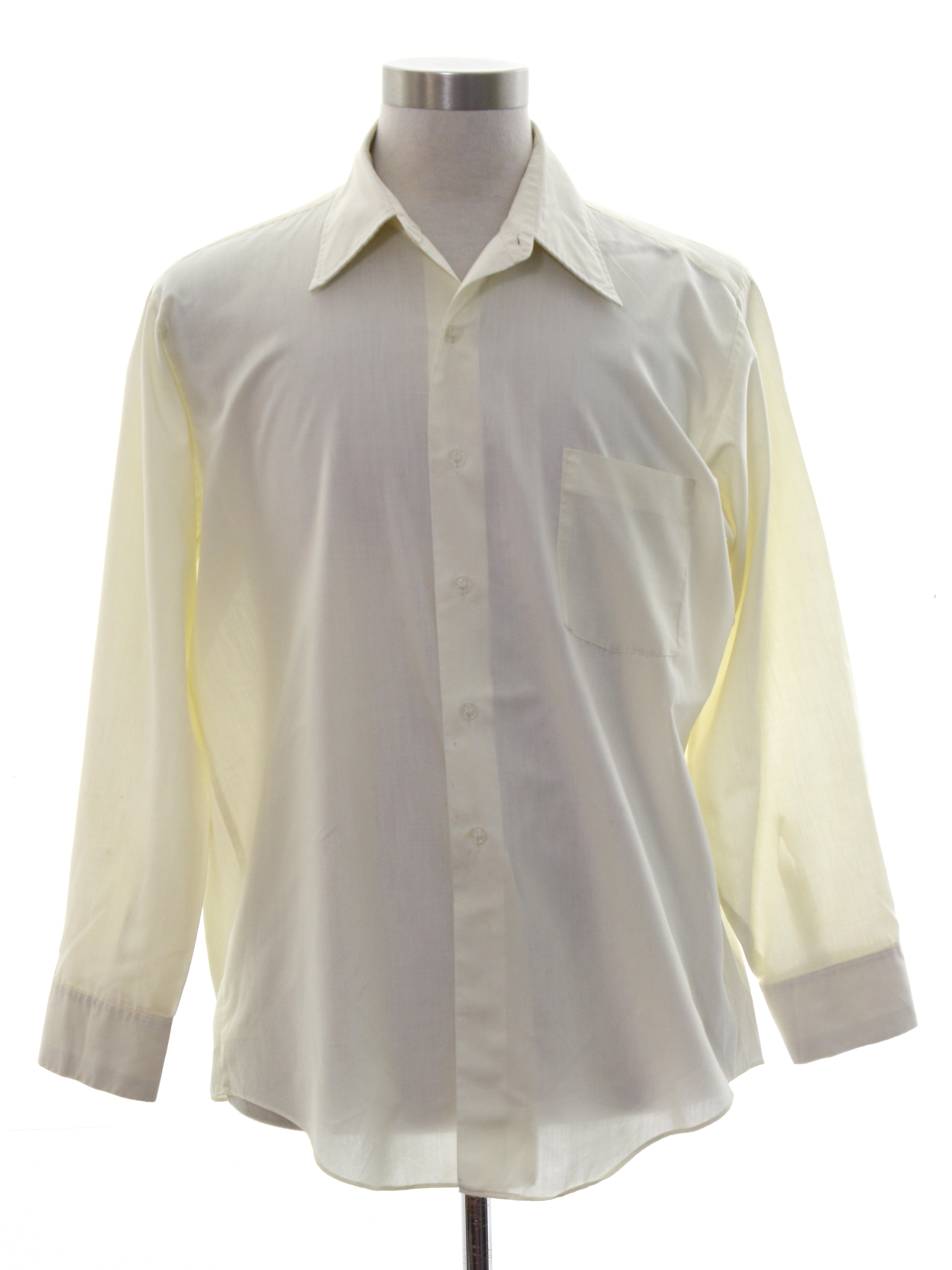 60's Vintage Shirt: Late 60s -Sidaeron S. R.- Mens pale yellow ...