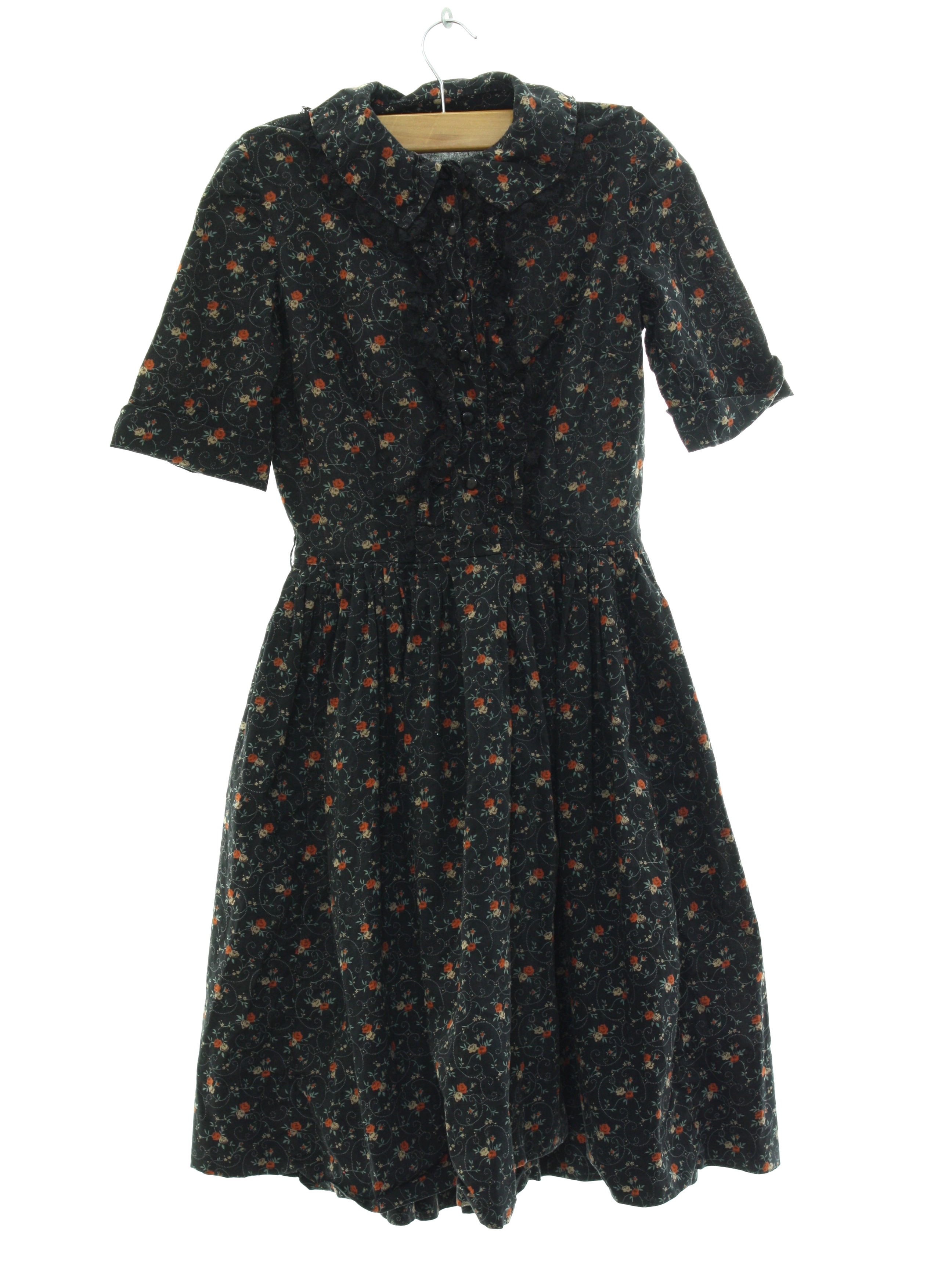 60s Dress: Late 60s or Early 70s -No Label- Girls black background ...