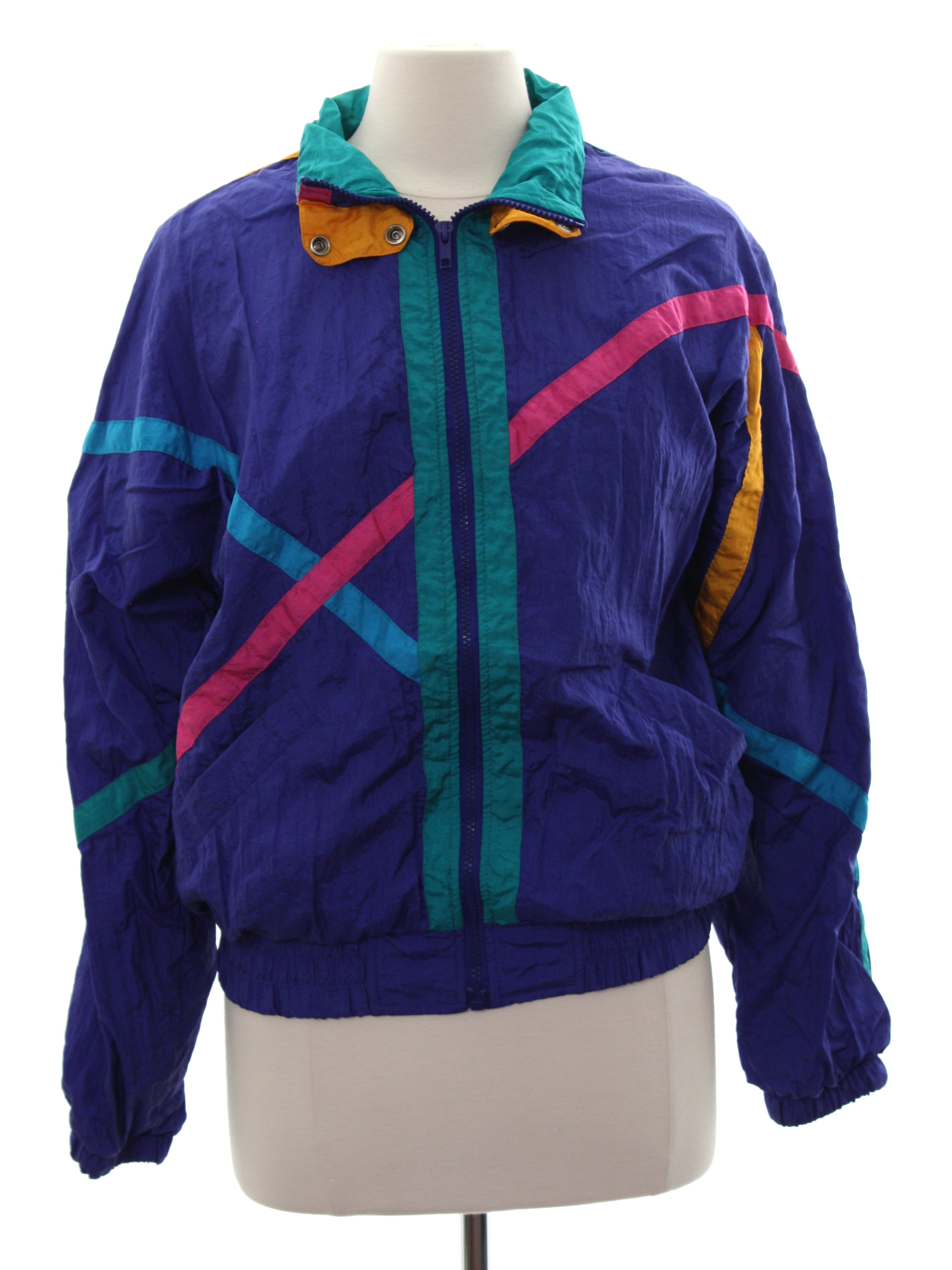 Jacket: -Rock Creek Casuals- Womens royal blue background nylon elastic ...